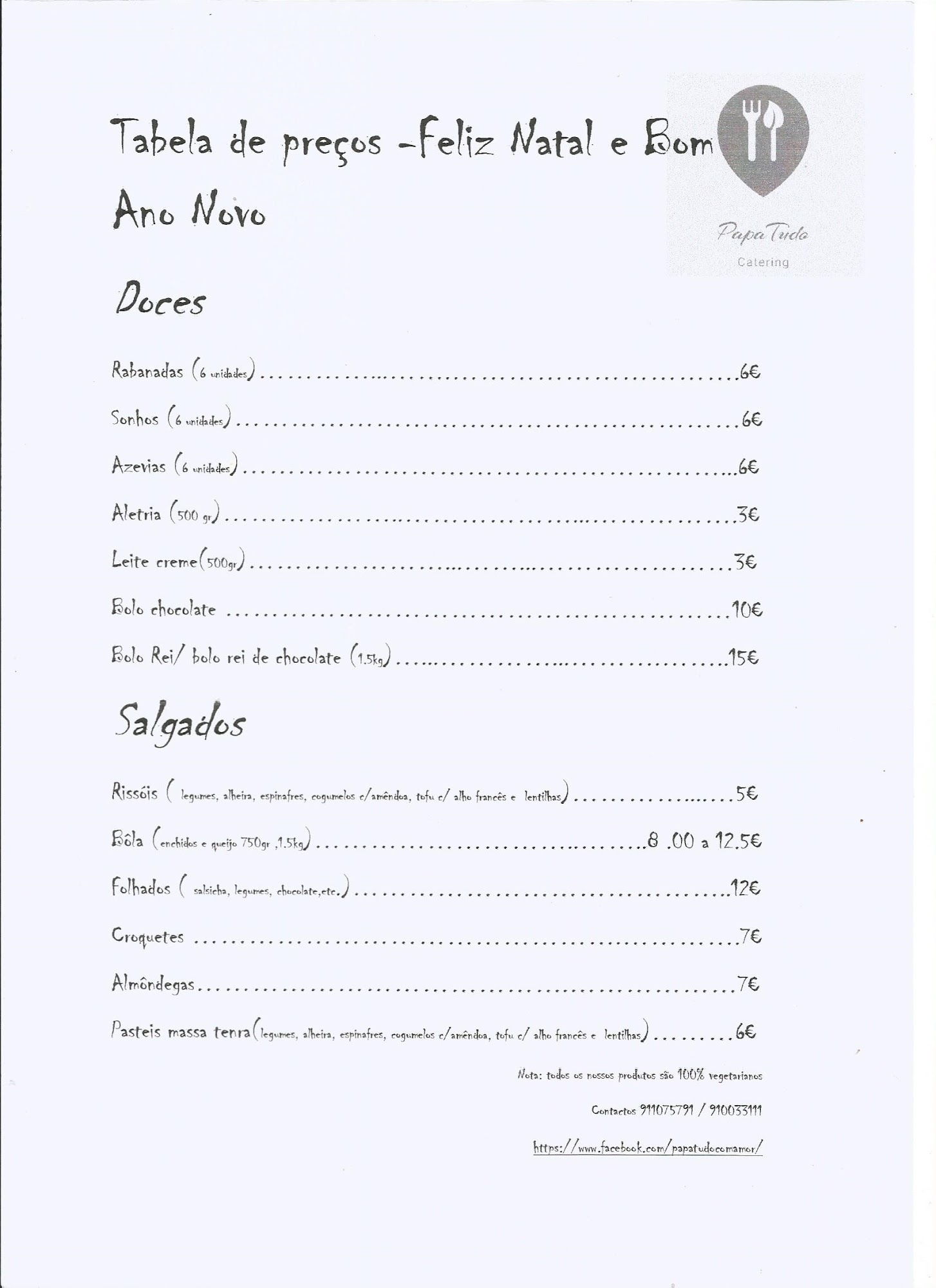 Papa Tudo Menu
