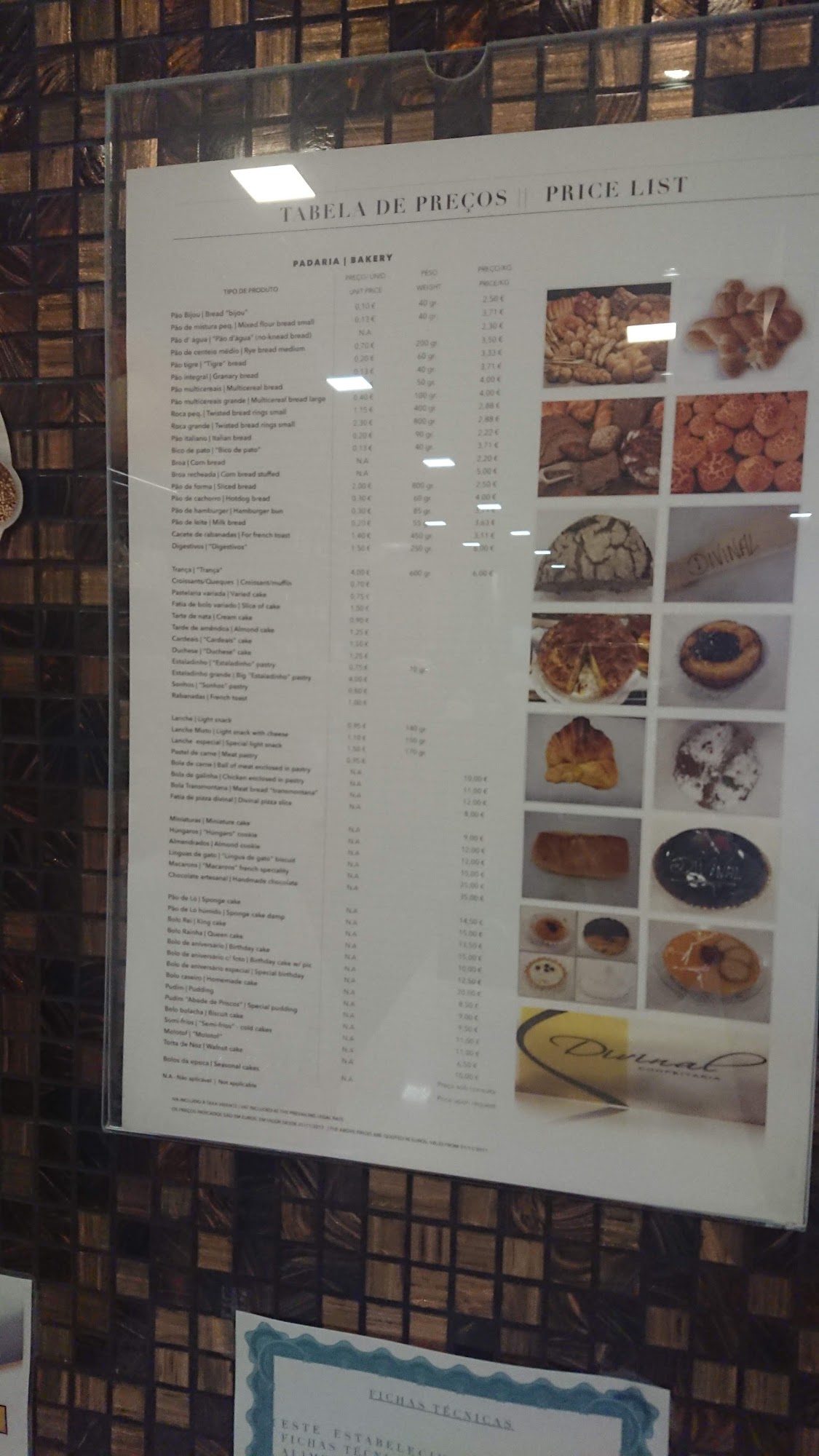 Confeitaria Divinal Menu