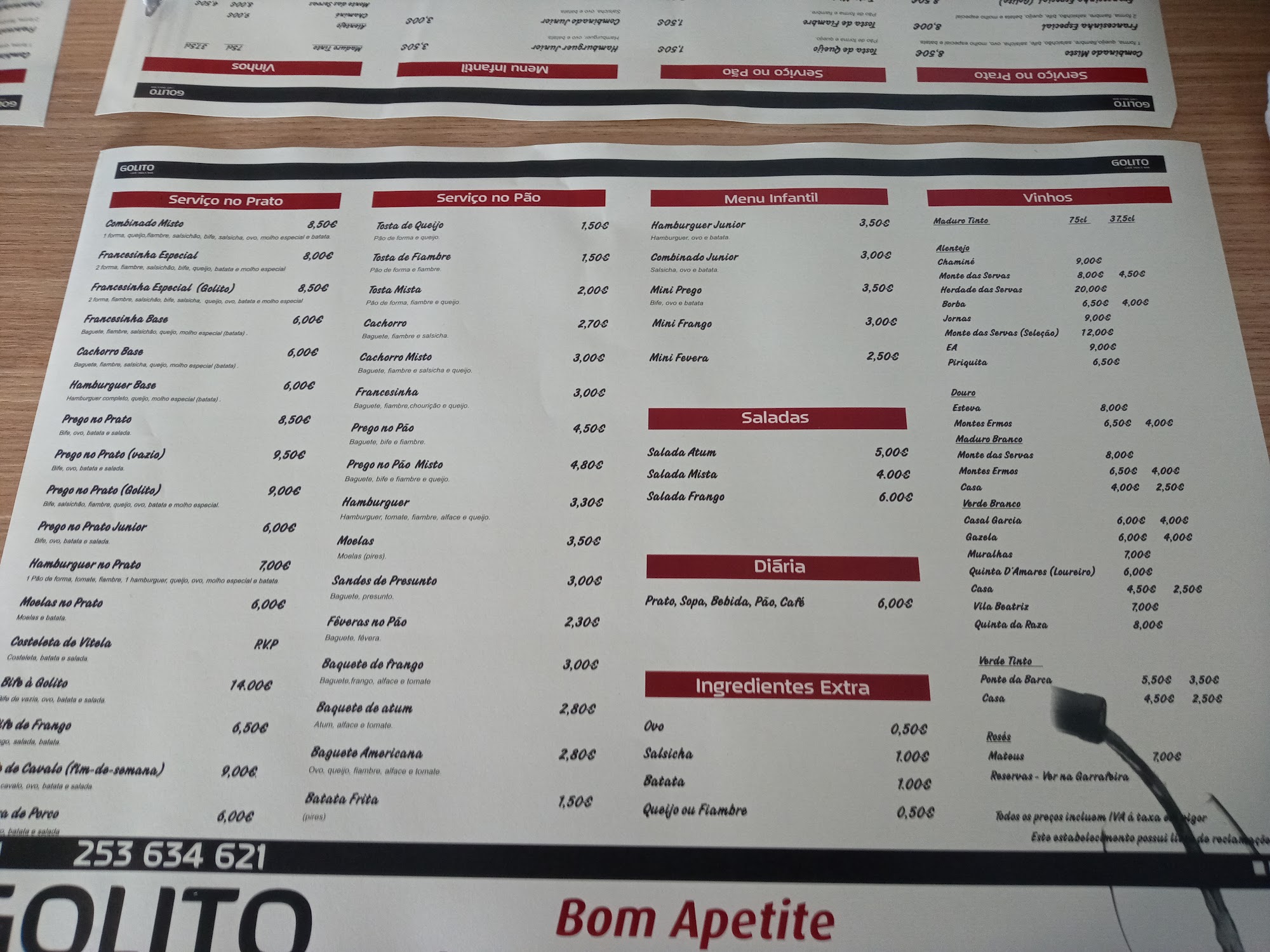 Café Golito Menu
