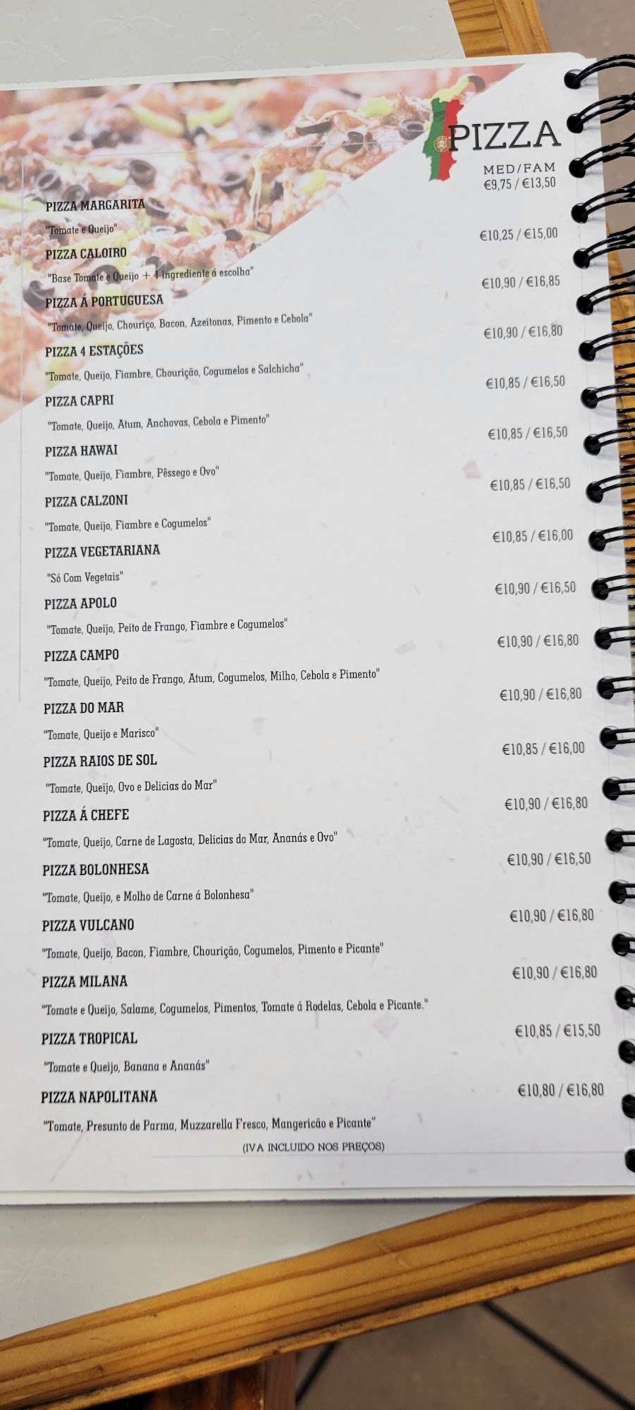 Pizzaria Milana Menu