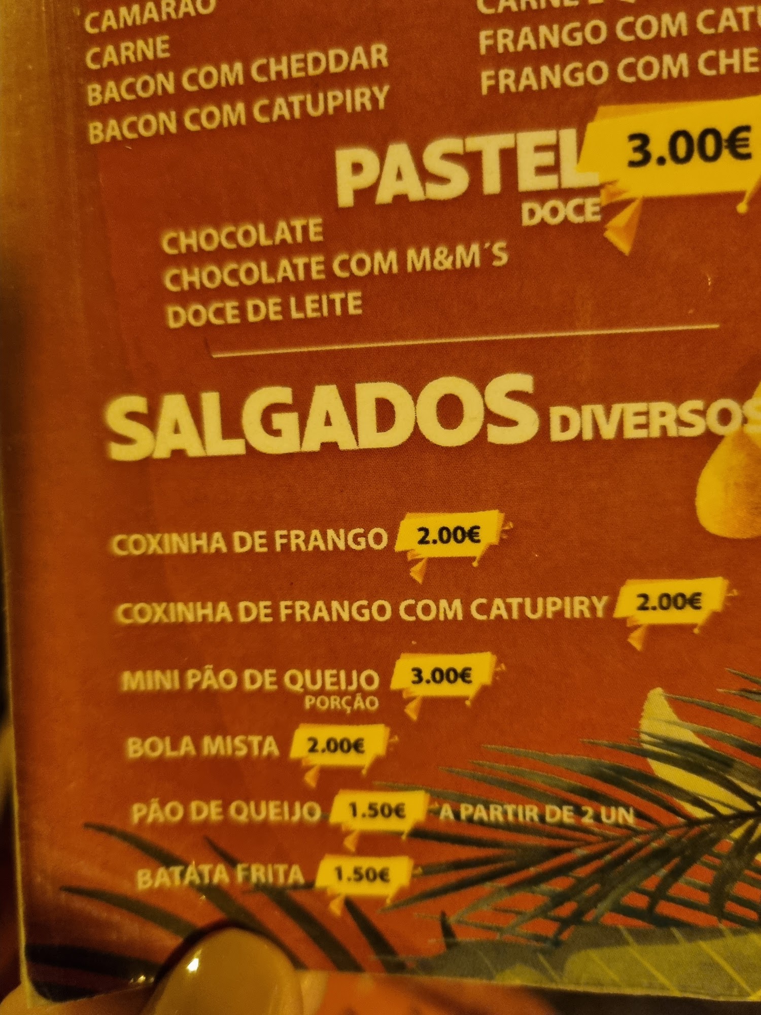 Açaí break Menu