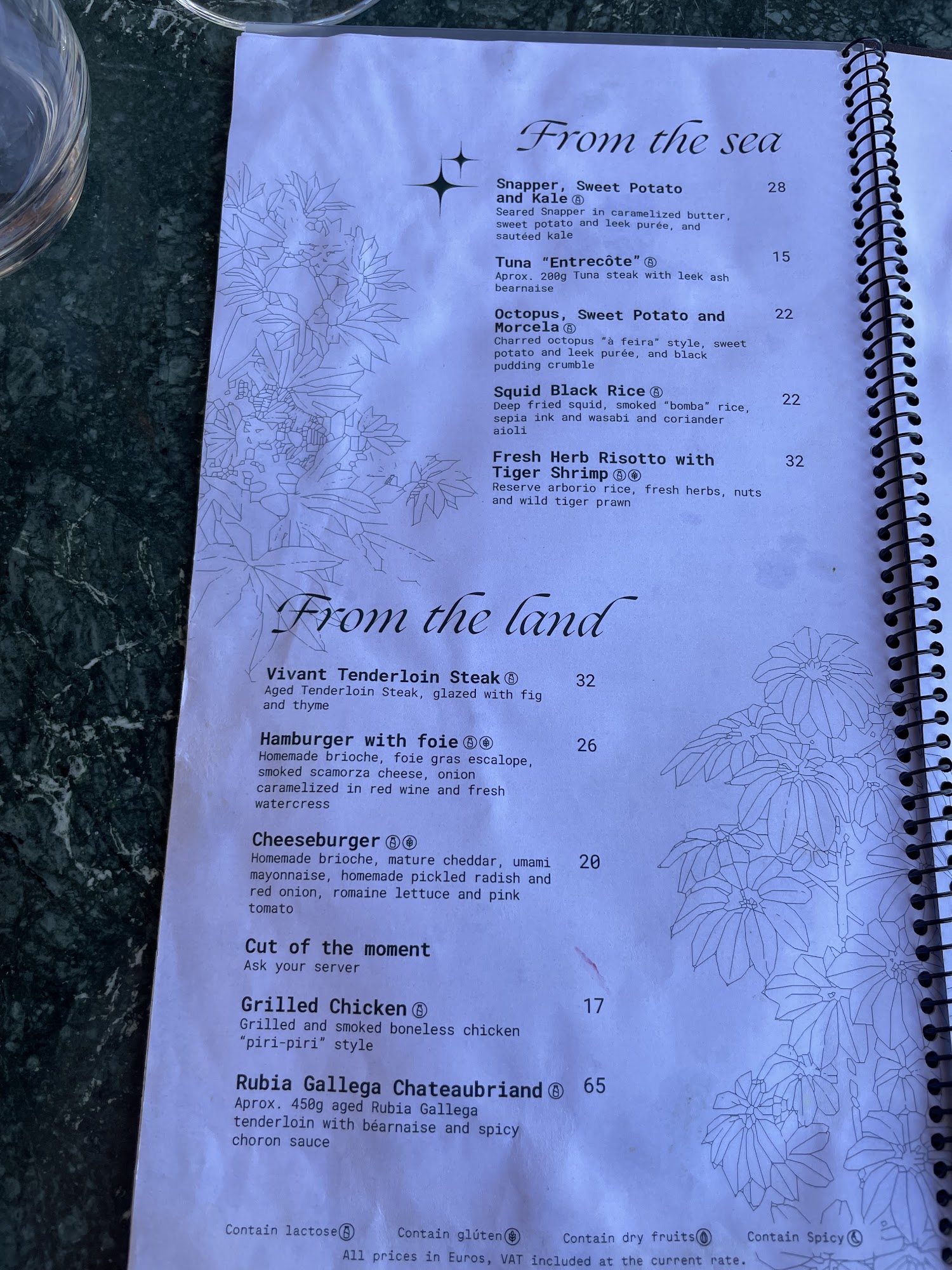 Vivant. Food & Drinks Menu