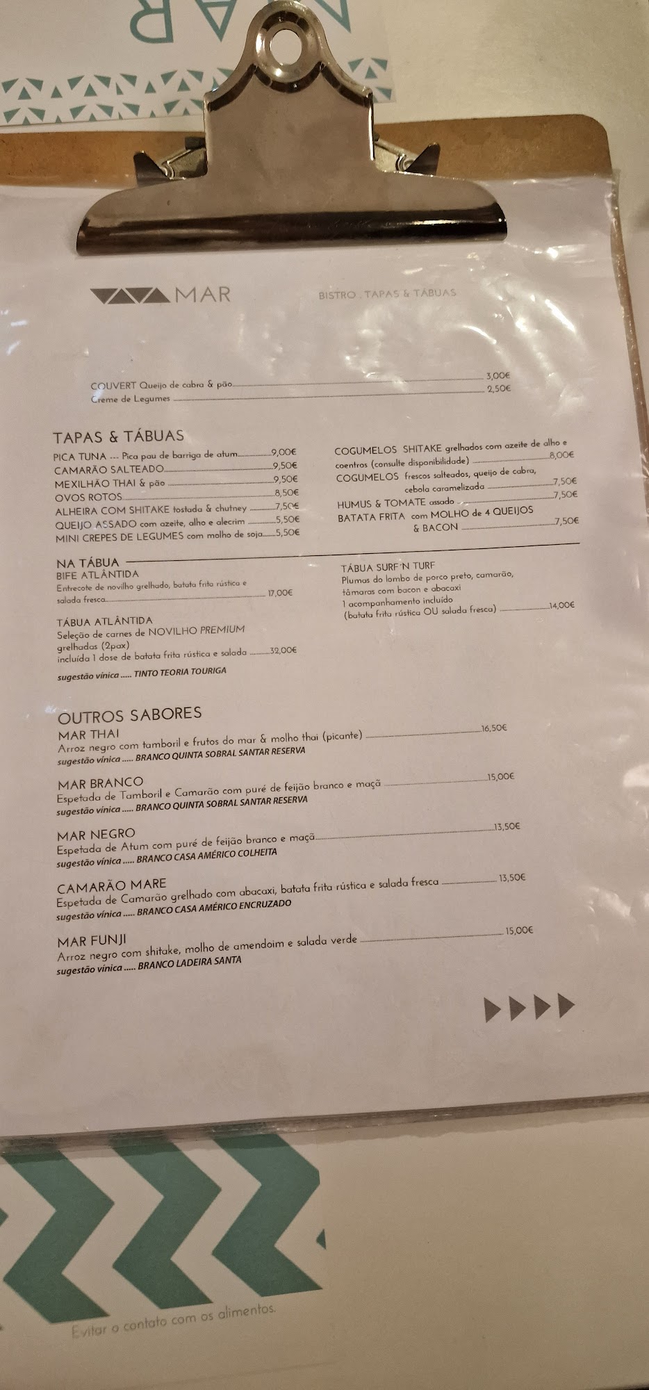 Mar Menu