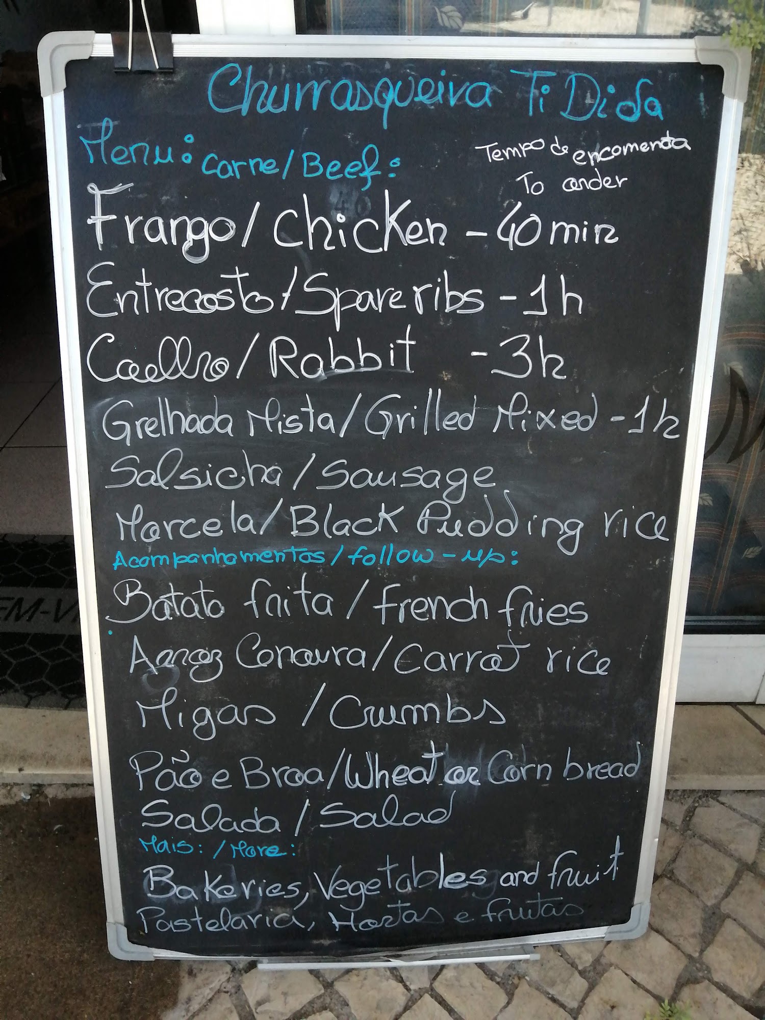 Churrasqueira Ti Dida - Salir de Matos Menu