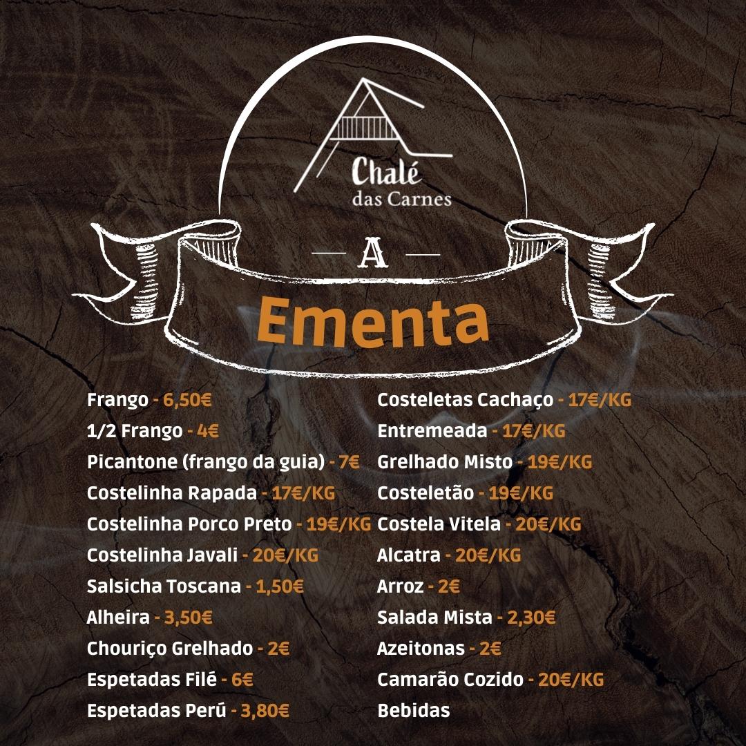 Chalé das Carnes Menu