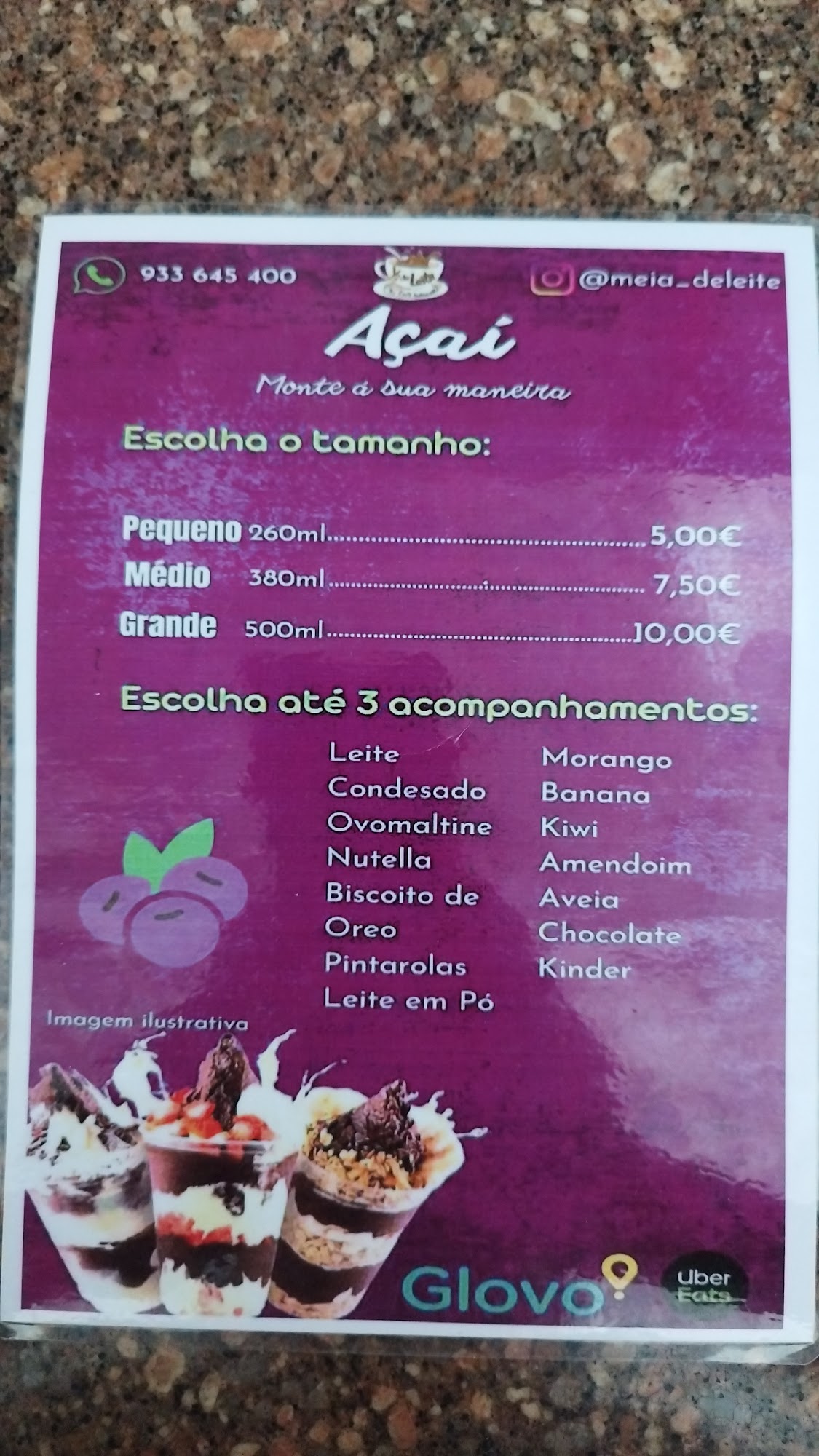 Café Meia de Leite - Prato do dia Menu