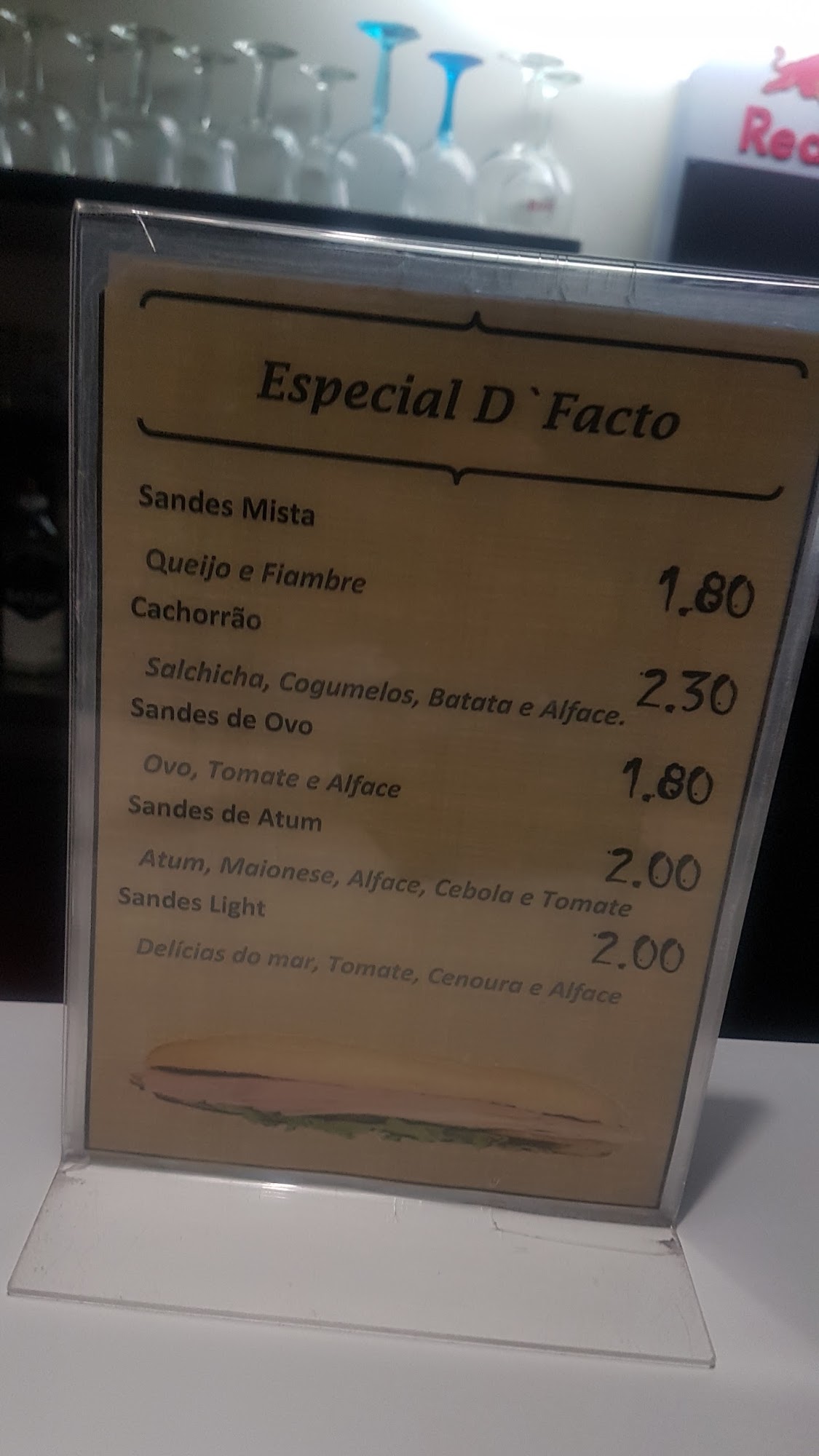 D'Facto Menu