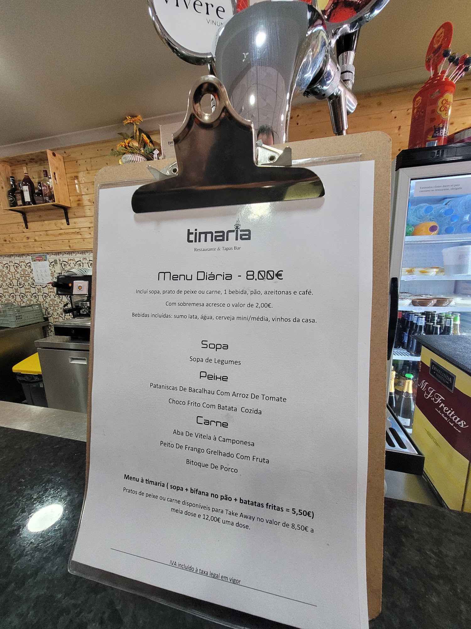 Timaria Menu