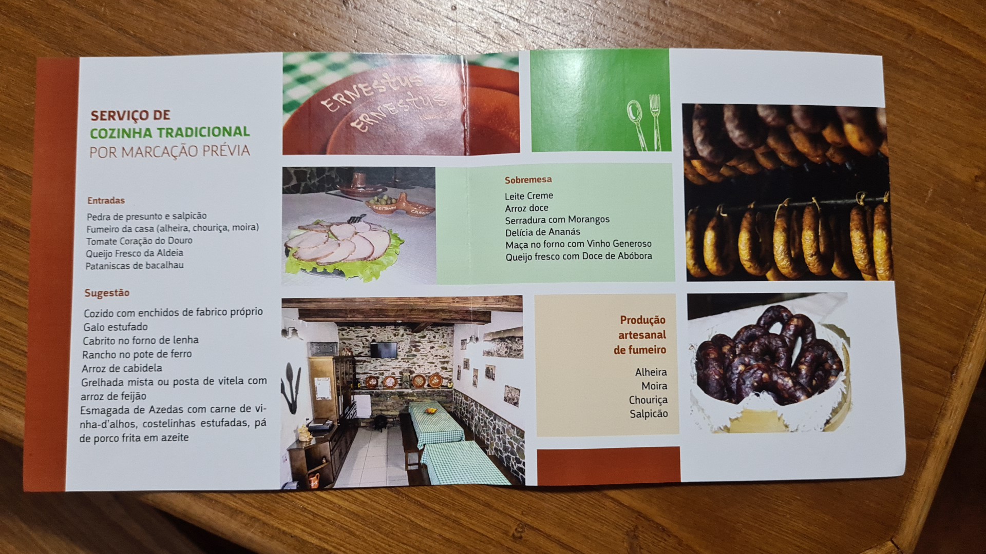 ERNESTUS - Cozinha Regional Menu
