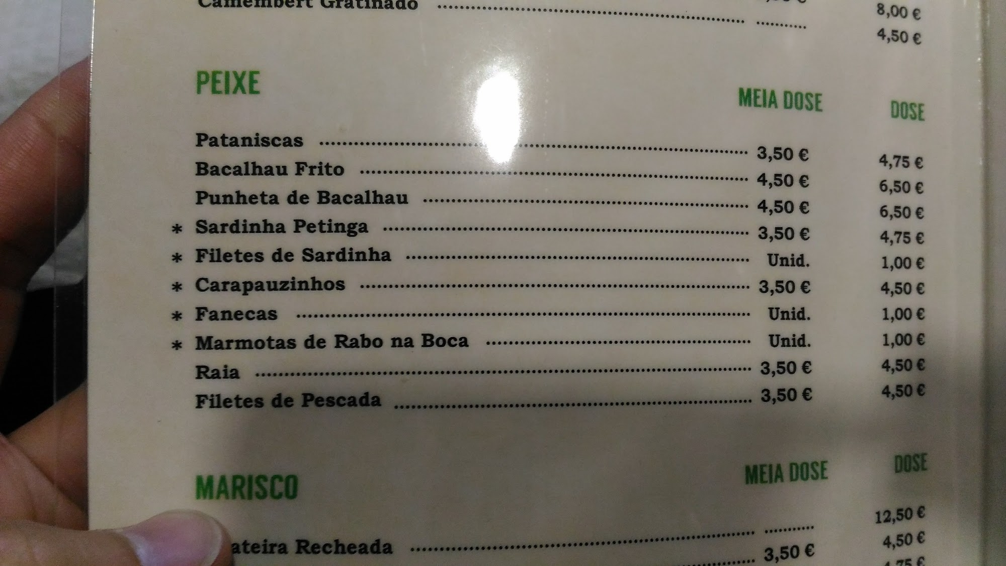 Tasquinha 33 Menu