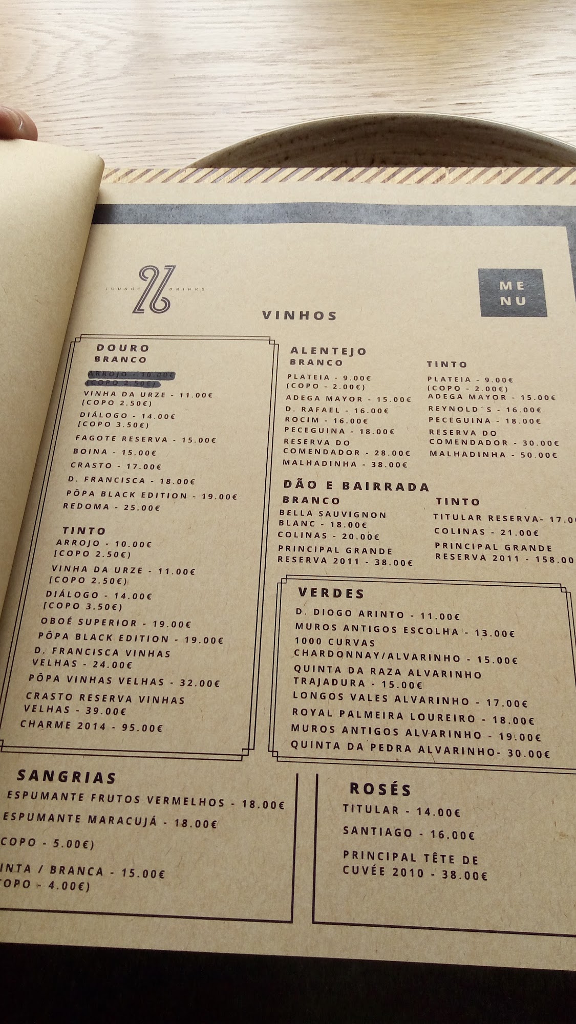 Restaurante 26 Menu