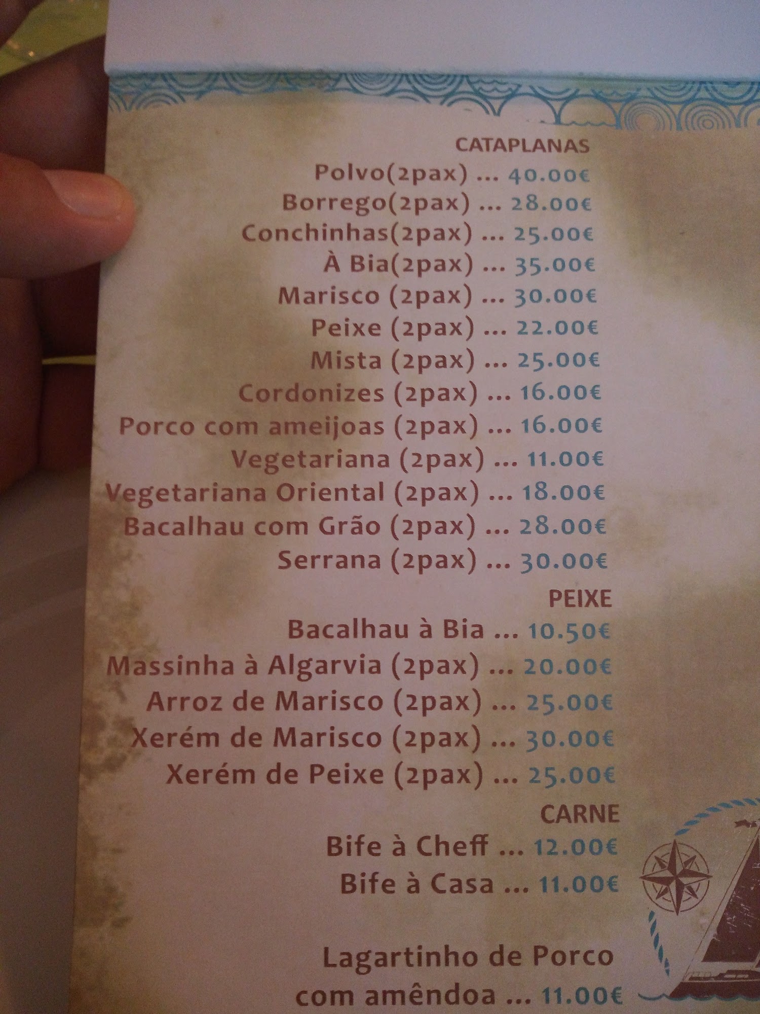 Sabores Do Algarve Menu