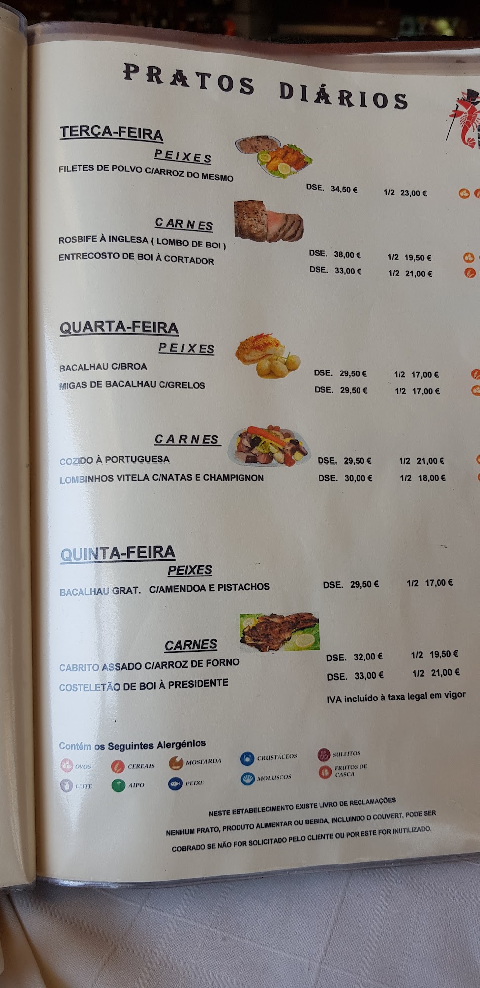 Dom Marisco Miramar Menu