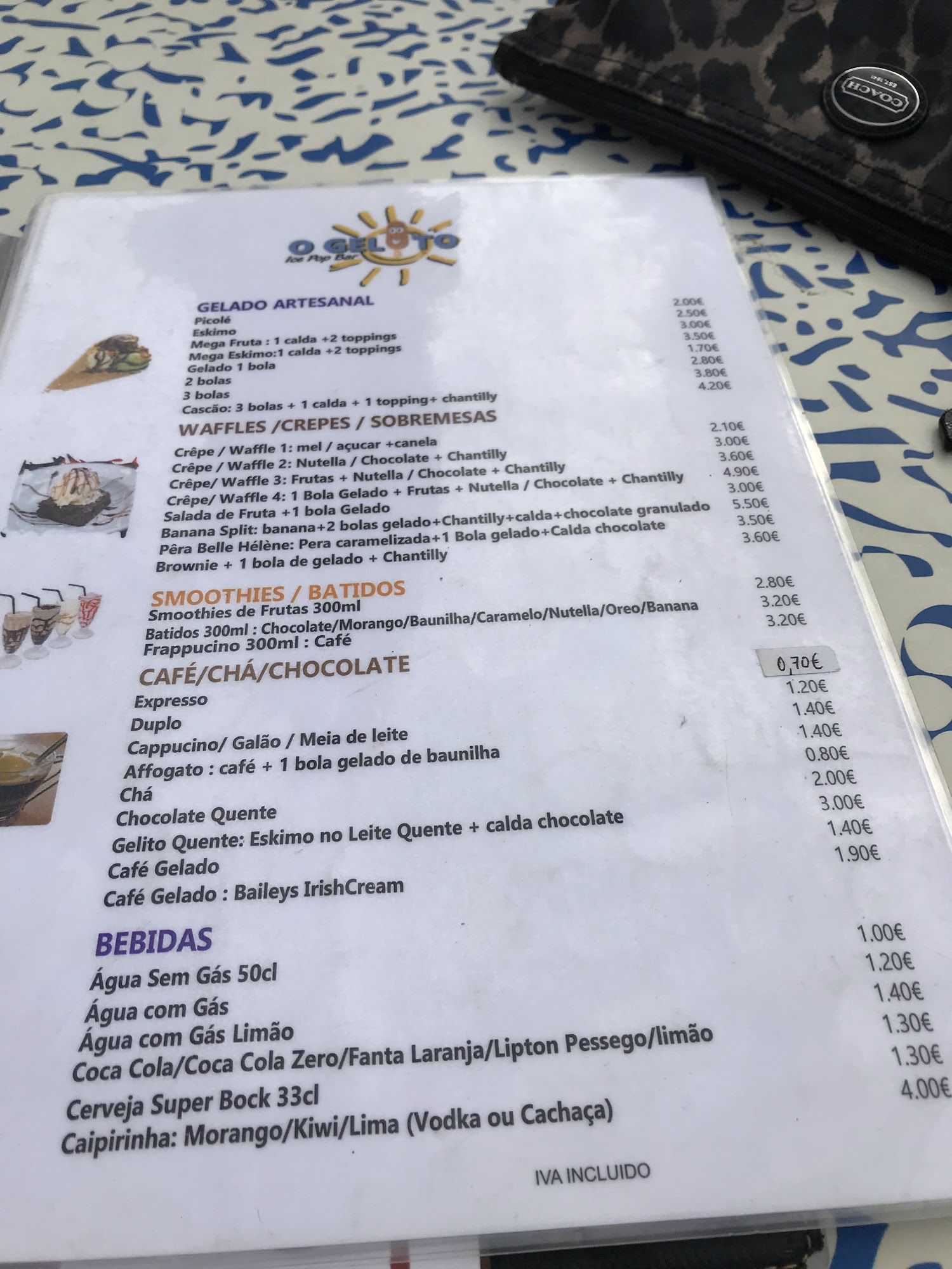 O Gelito (O Gelito - Gelados e sobremesas artesanais) Menu