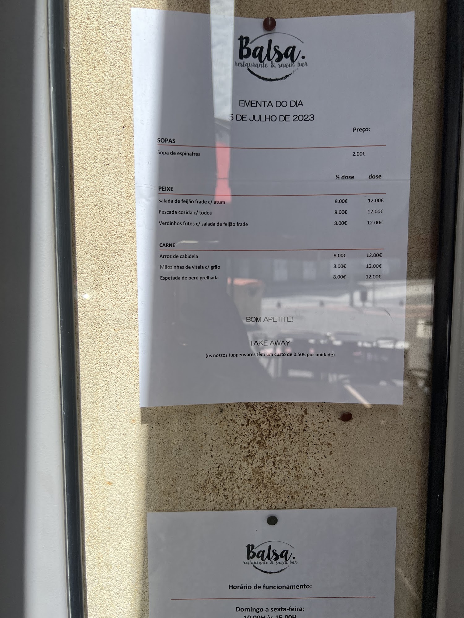 Snack Bar BALSA (Balsa - Restaurante & Snackbar) Menu