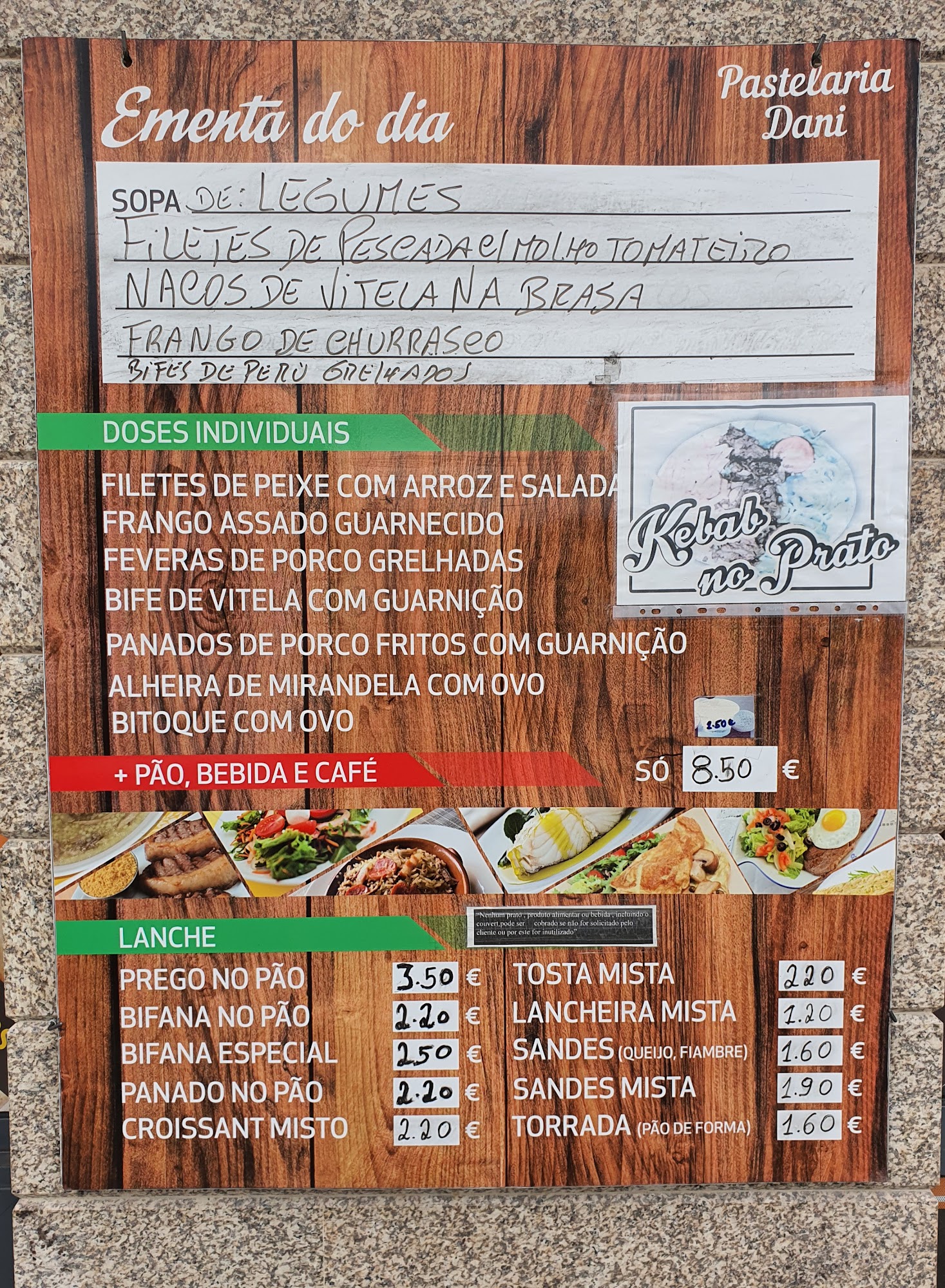 Pastelaria Dani Menu