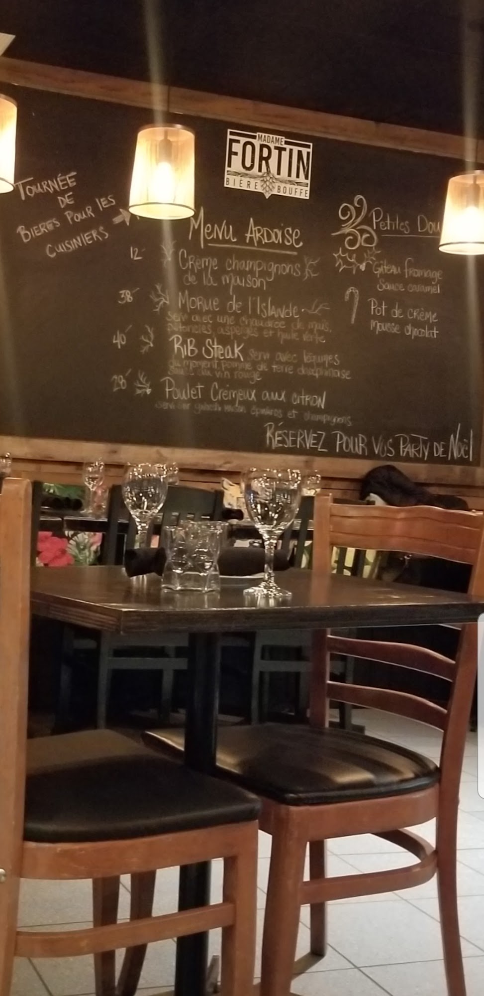 Madame Fortin - Bière & Bouffe Menu