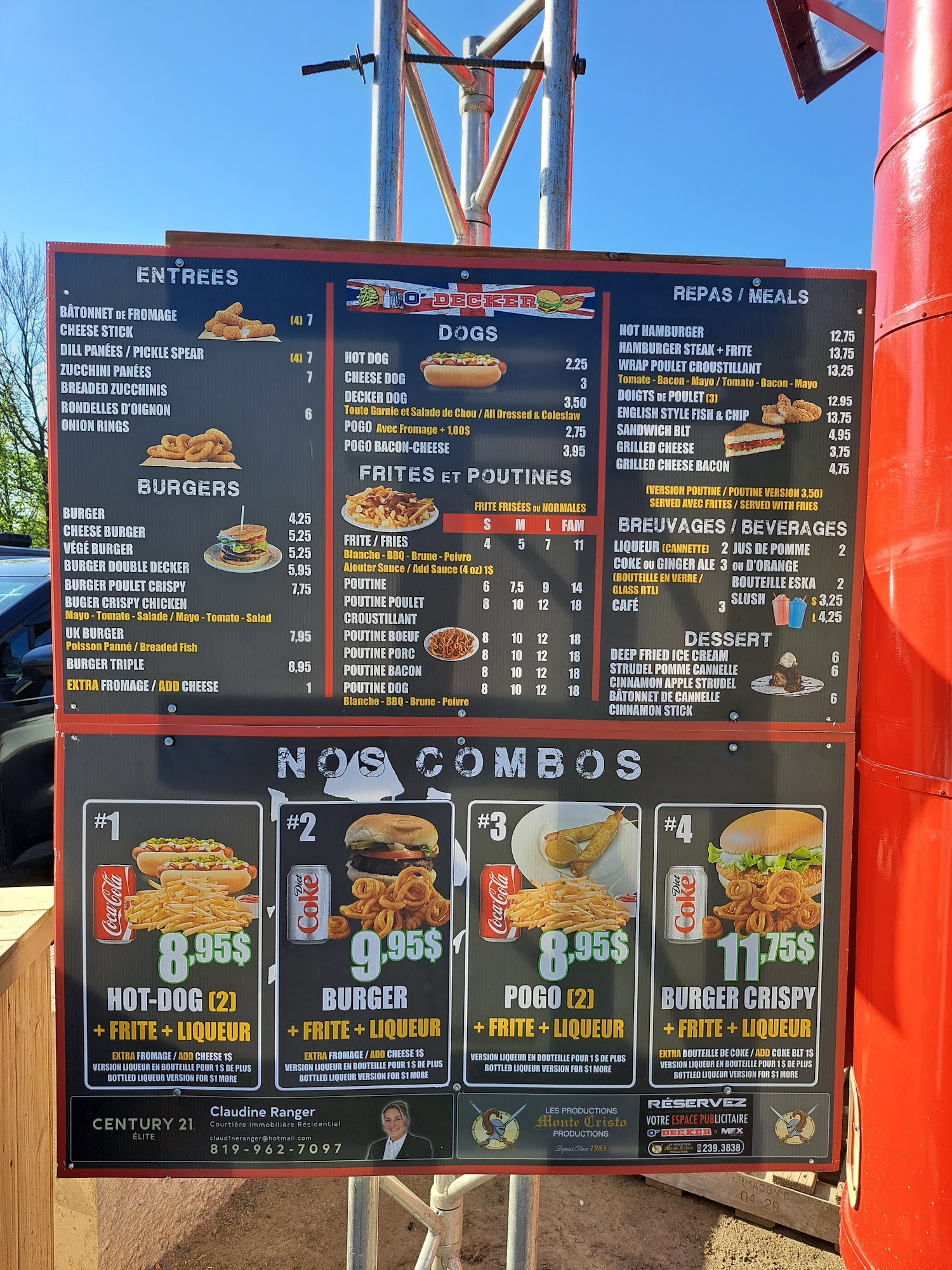 O’Decker Bus Restaurant Menu