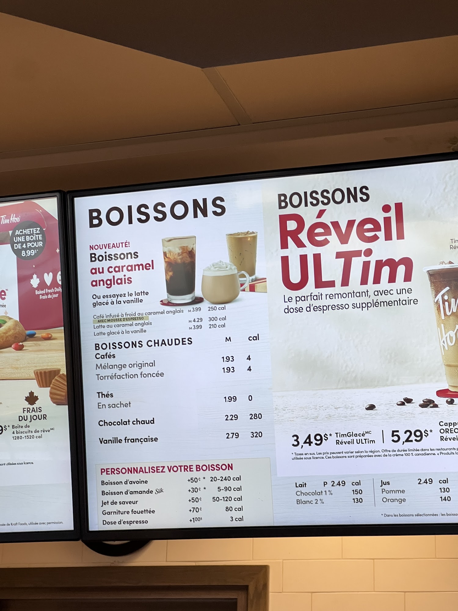 Tim Hortons Menu