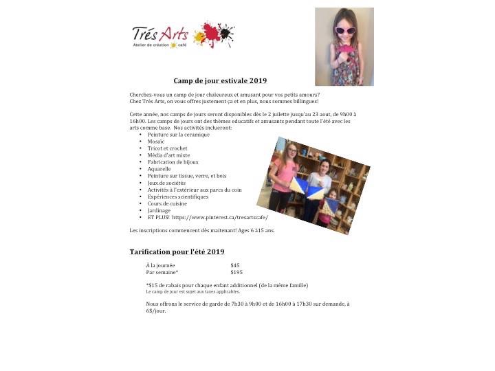 Café Céramique TrèsArts Menu