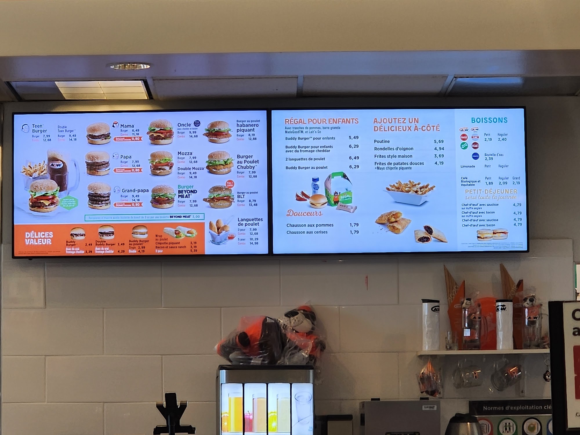 A&W Canada Menu