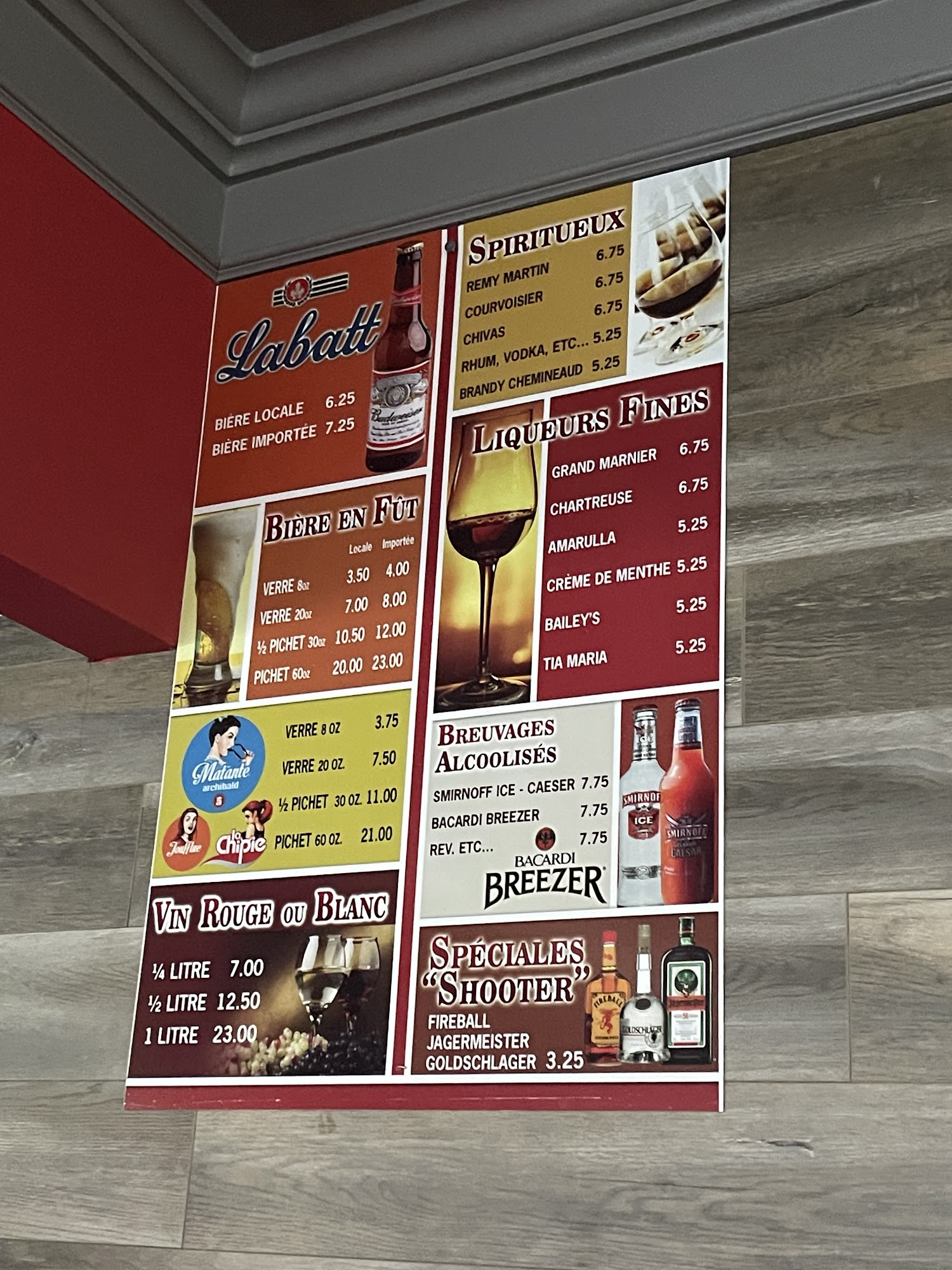 Bar Le Casino De Mirabel Menu