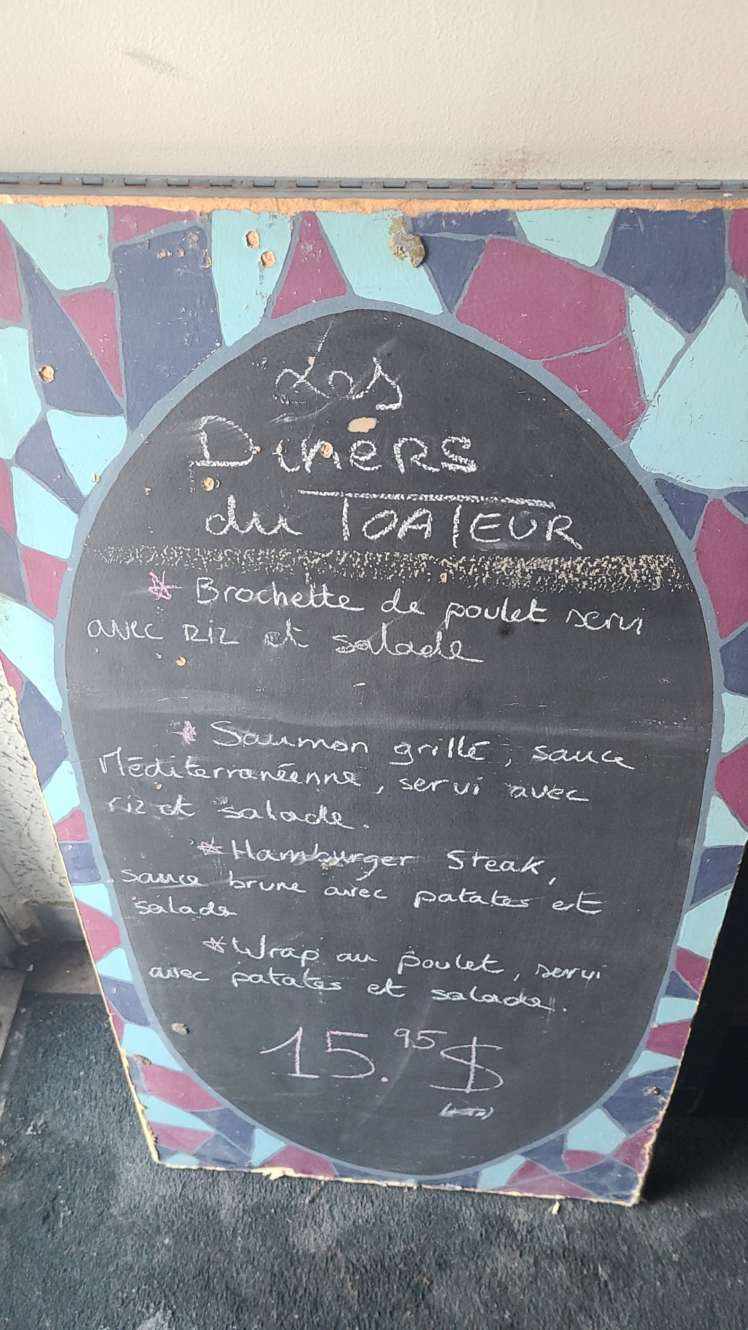 Le Toasteur Laurier Menu
