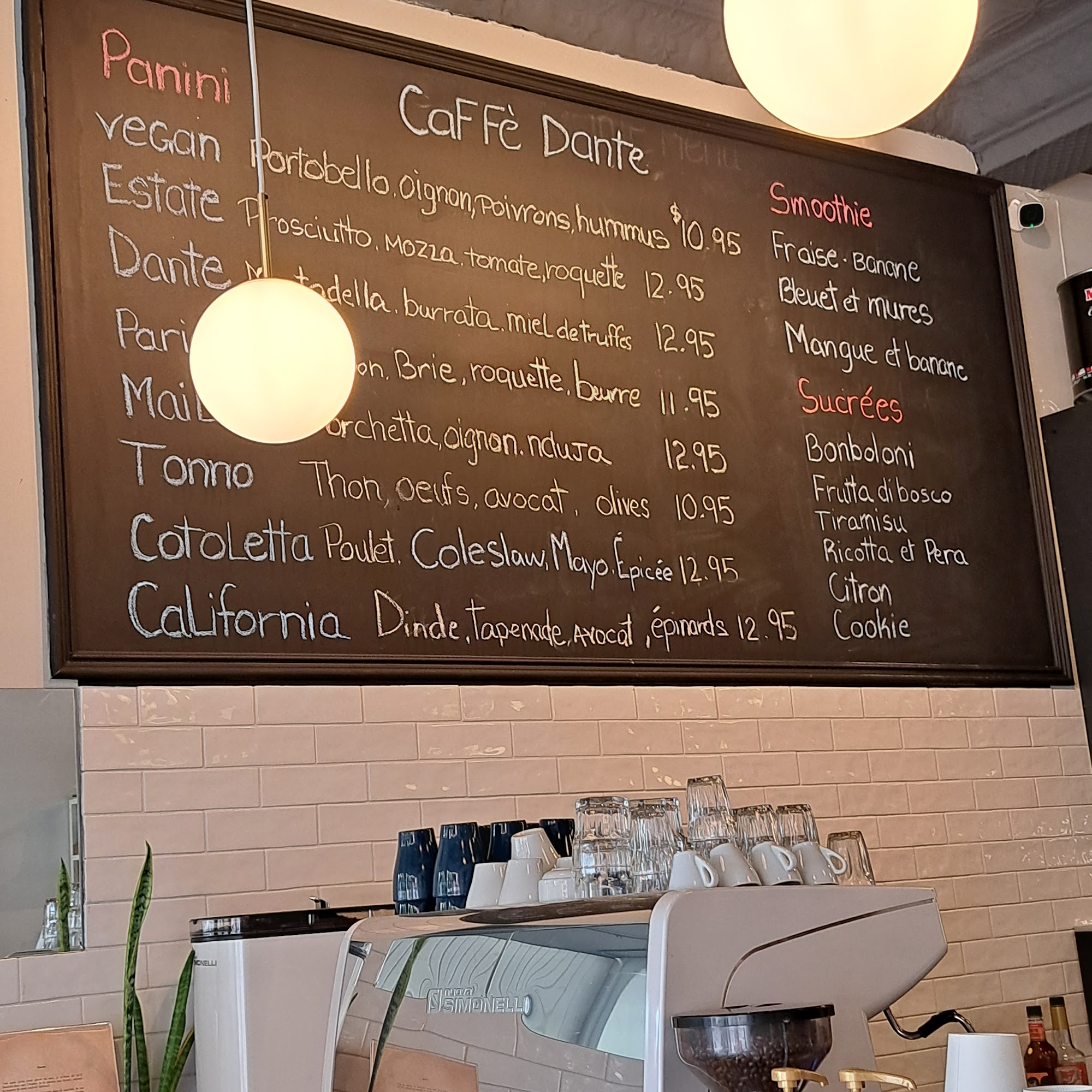 Caffe Dante Menu
