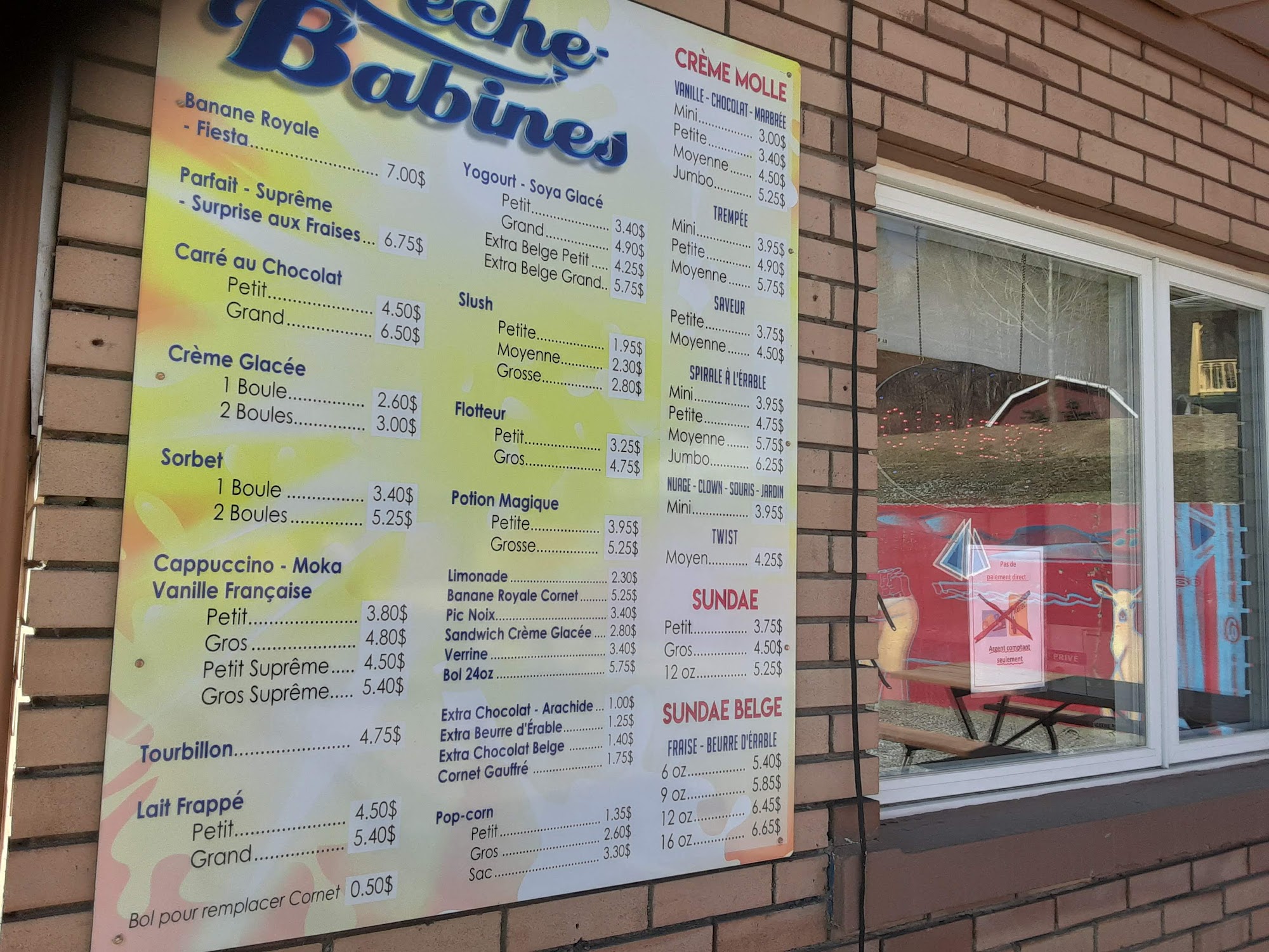 Le Lèche Babines Menu