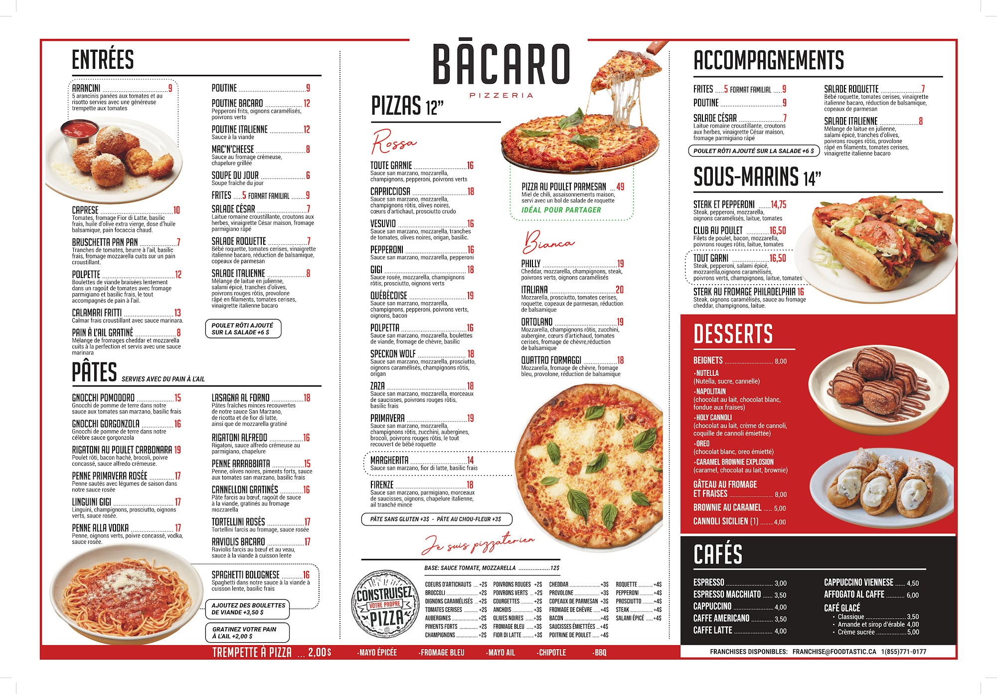 Bacaro Pointe-Claire Menu