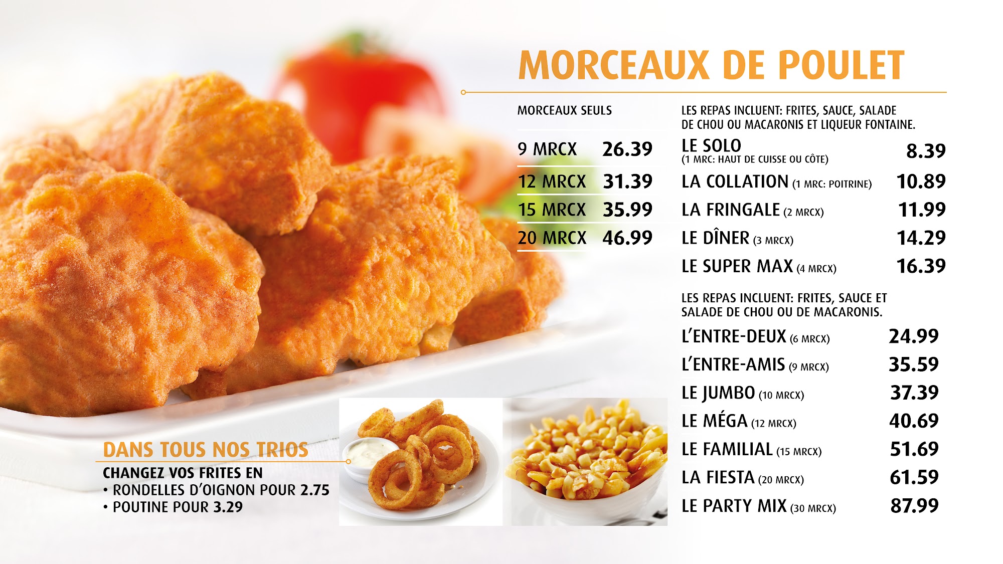 Fritou Loretteville Menu