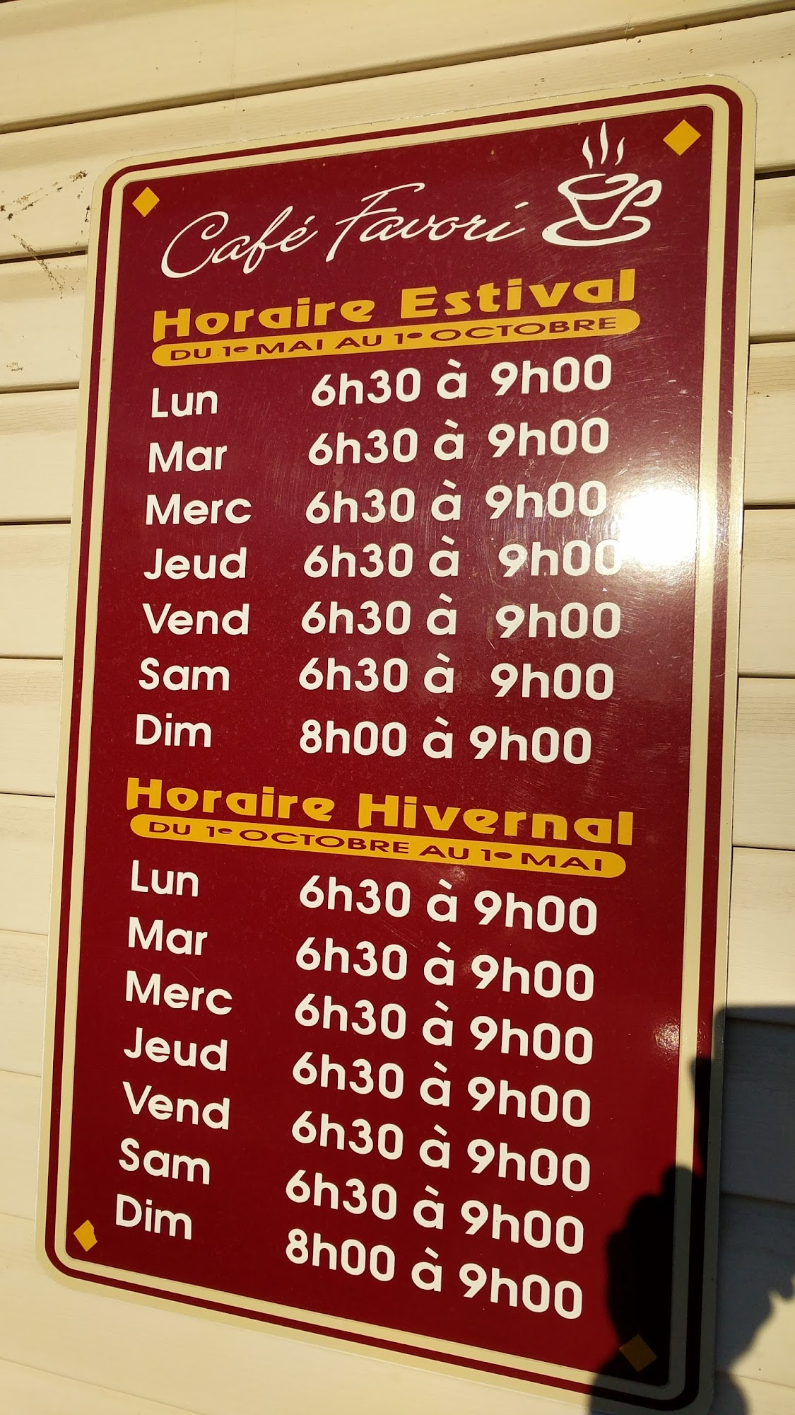 Cafe Favori Enrg Menu