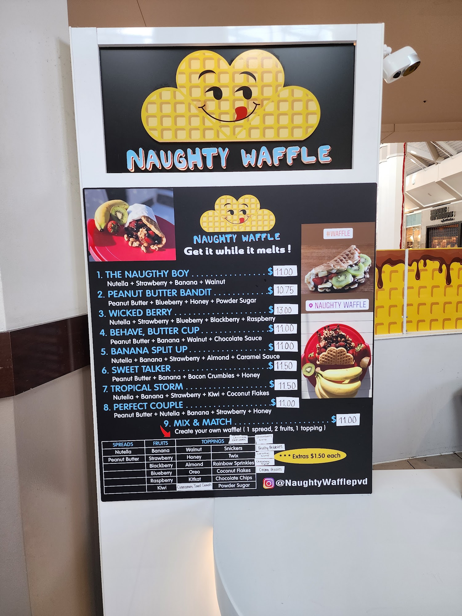 Naughty Waffle Menu