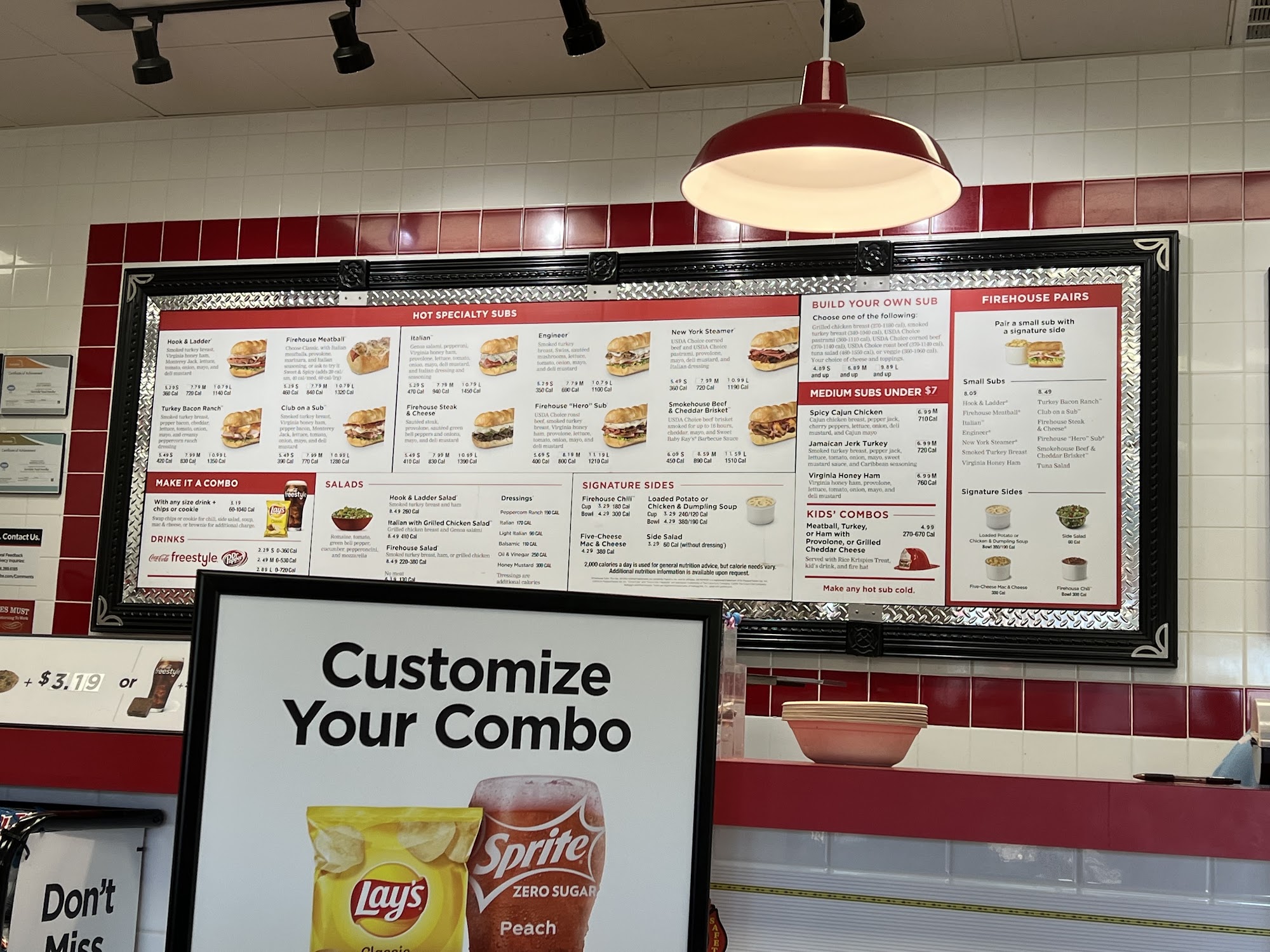 Firehouse Subs Tega Cay Menu