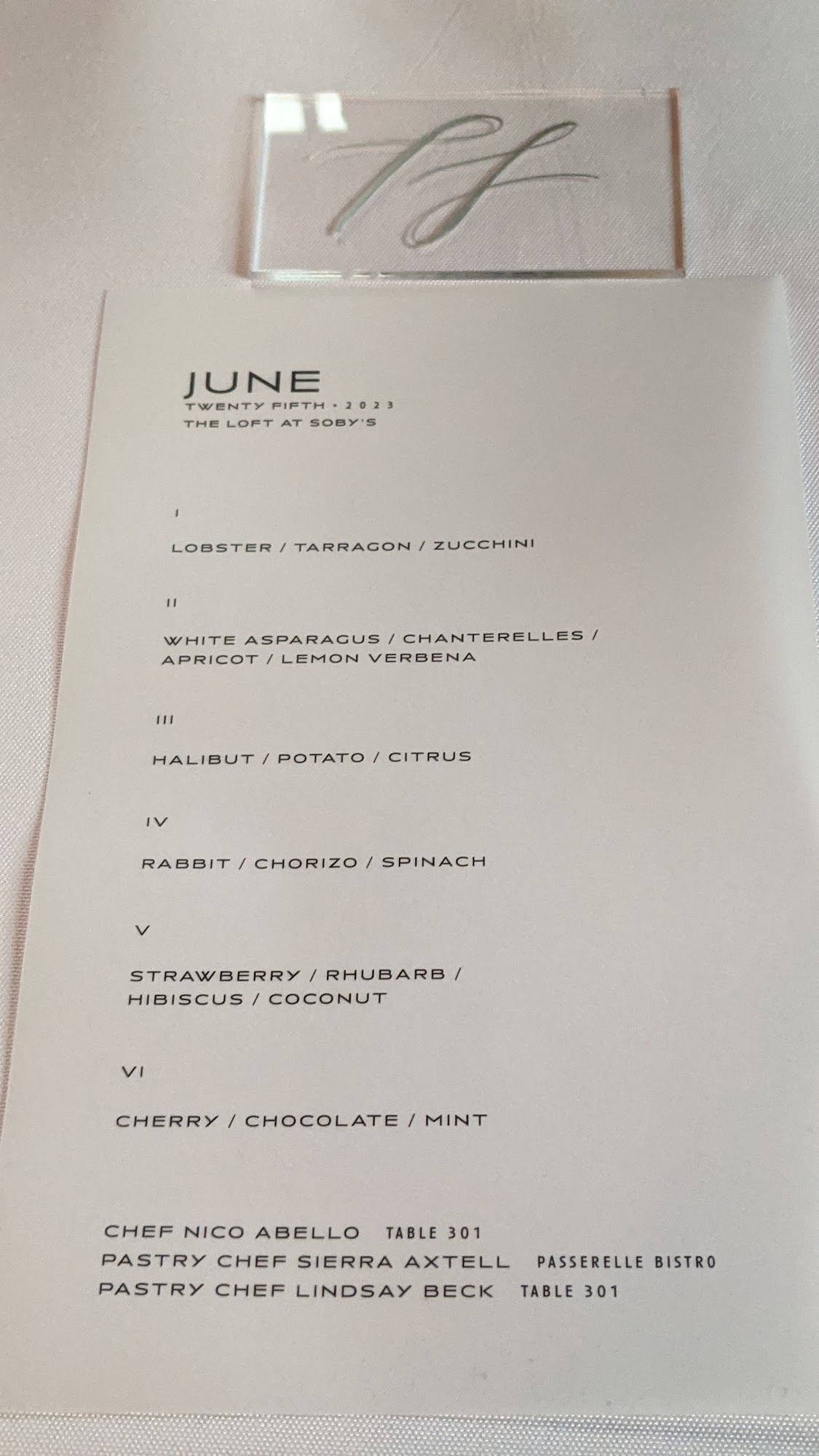 The Loft at Sobys Menu