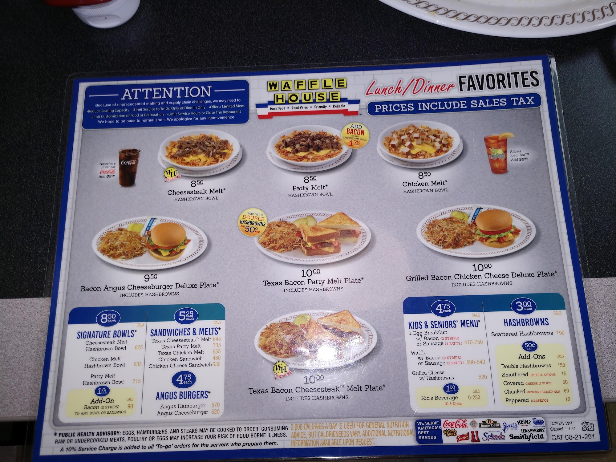 Waffle House Menu