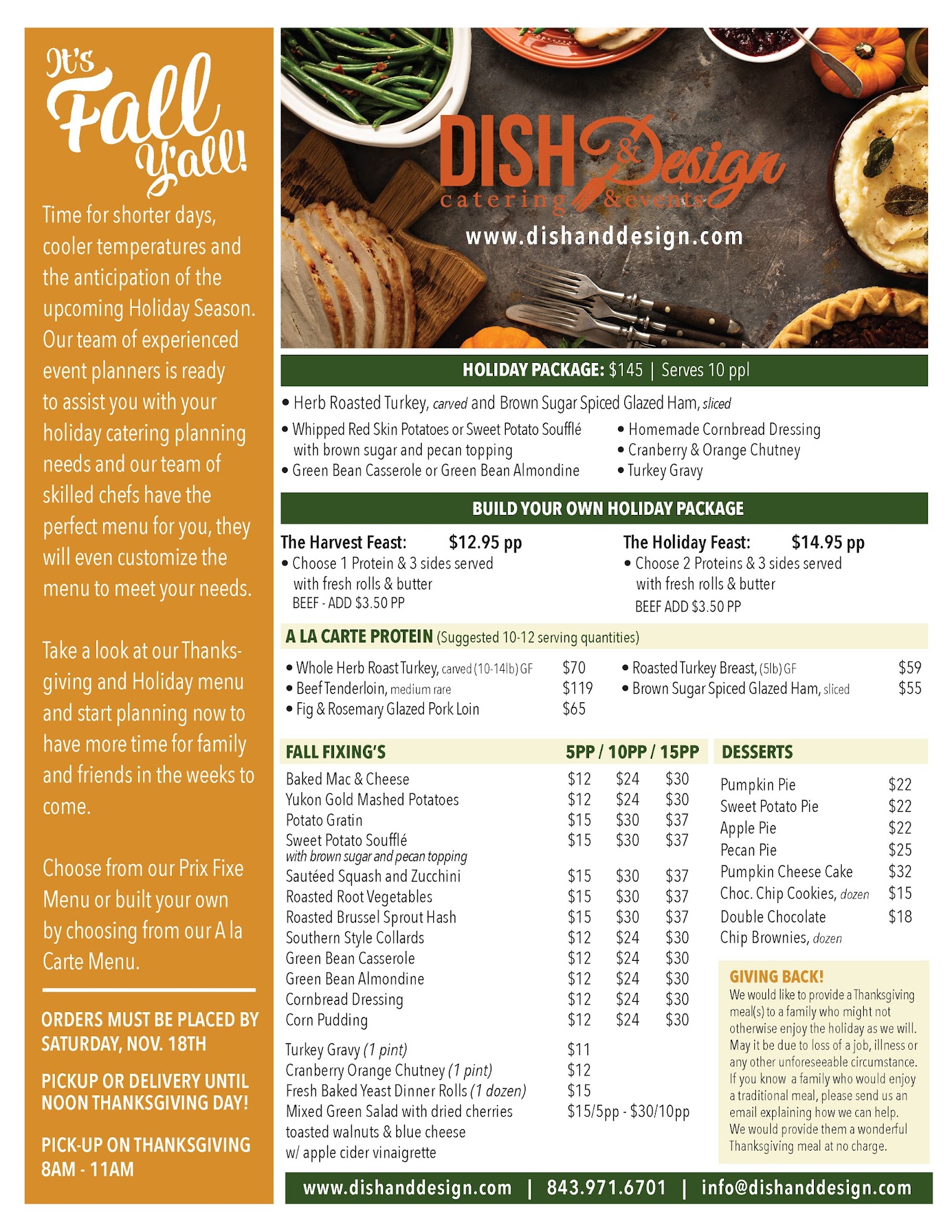Dish & Design Catering Menu