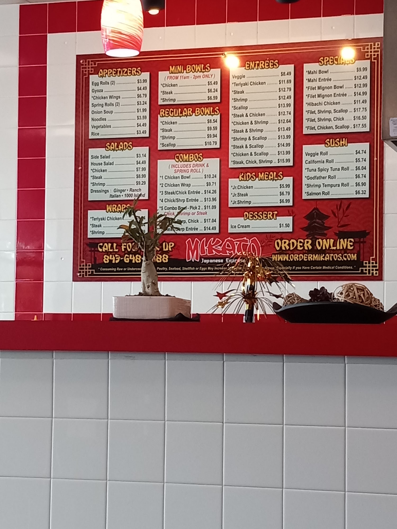 Mikatos Japanese Express Menu