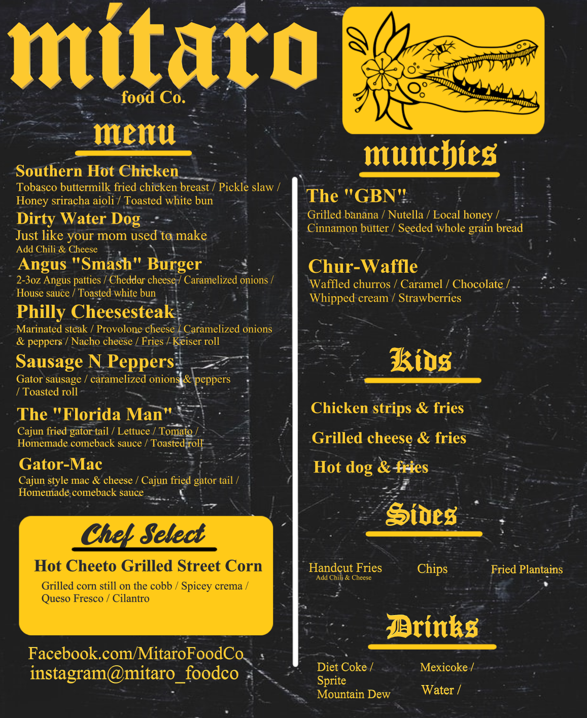 Mitaro Food Co. Menu