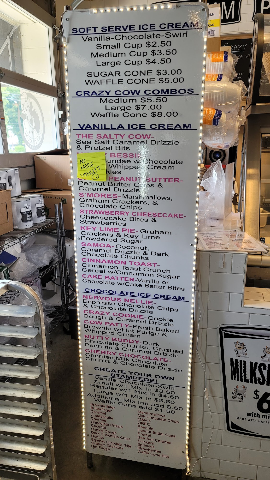 Tradestreet market Menu