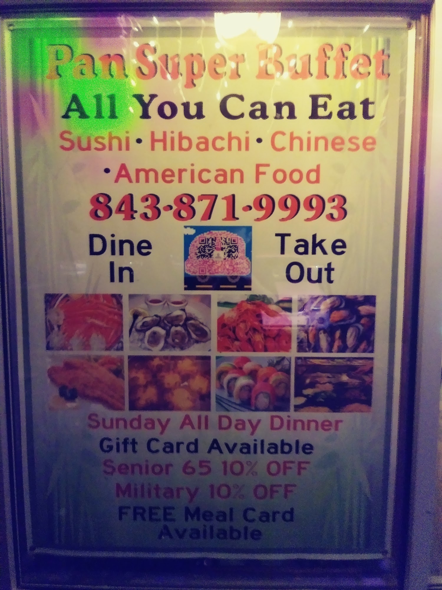 Pan Super Buffet Menu