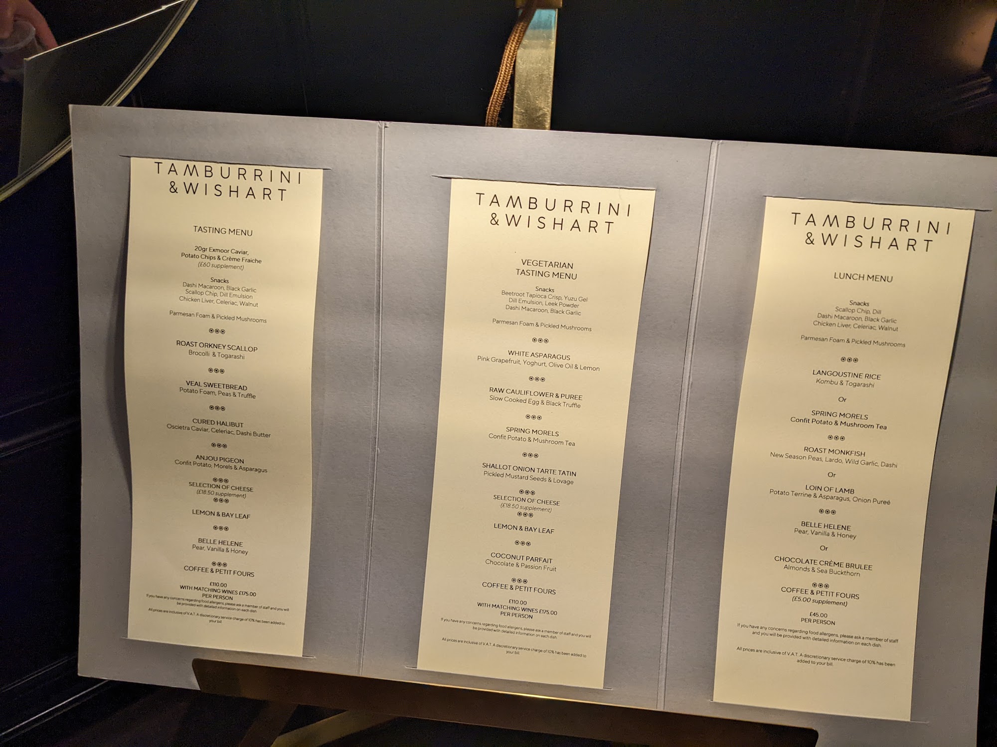 Martin Wishart at Loch Lomond Menu