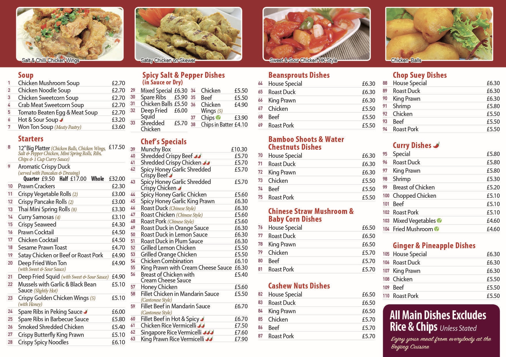 Beijing Cuisine Chinese Take Away Menu
