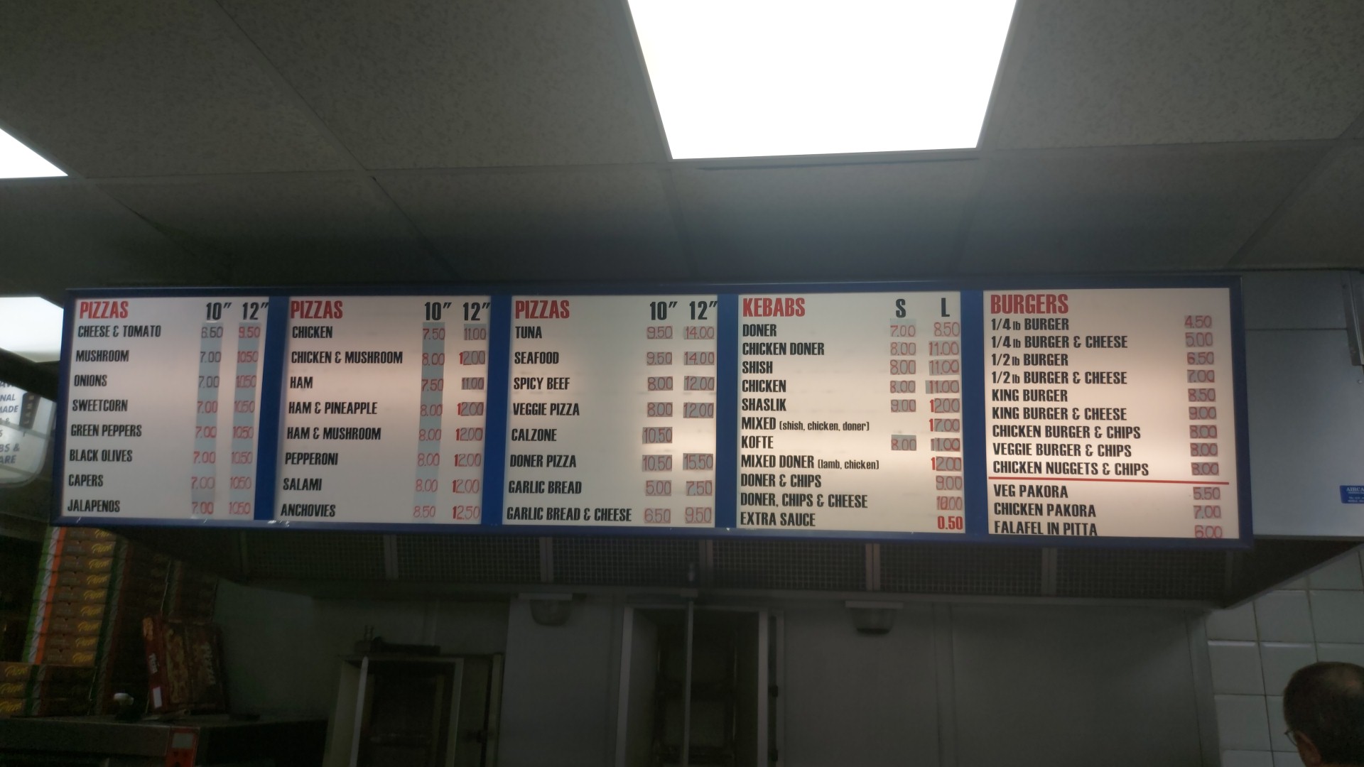 Turkish Doner Inn Menu