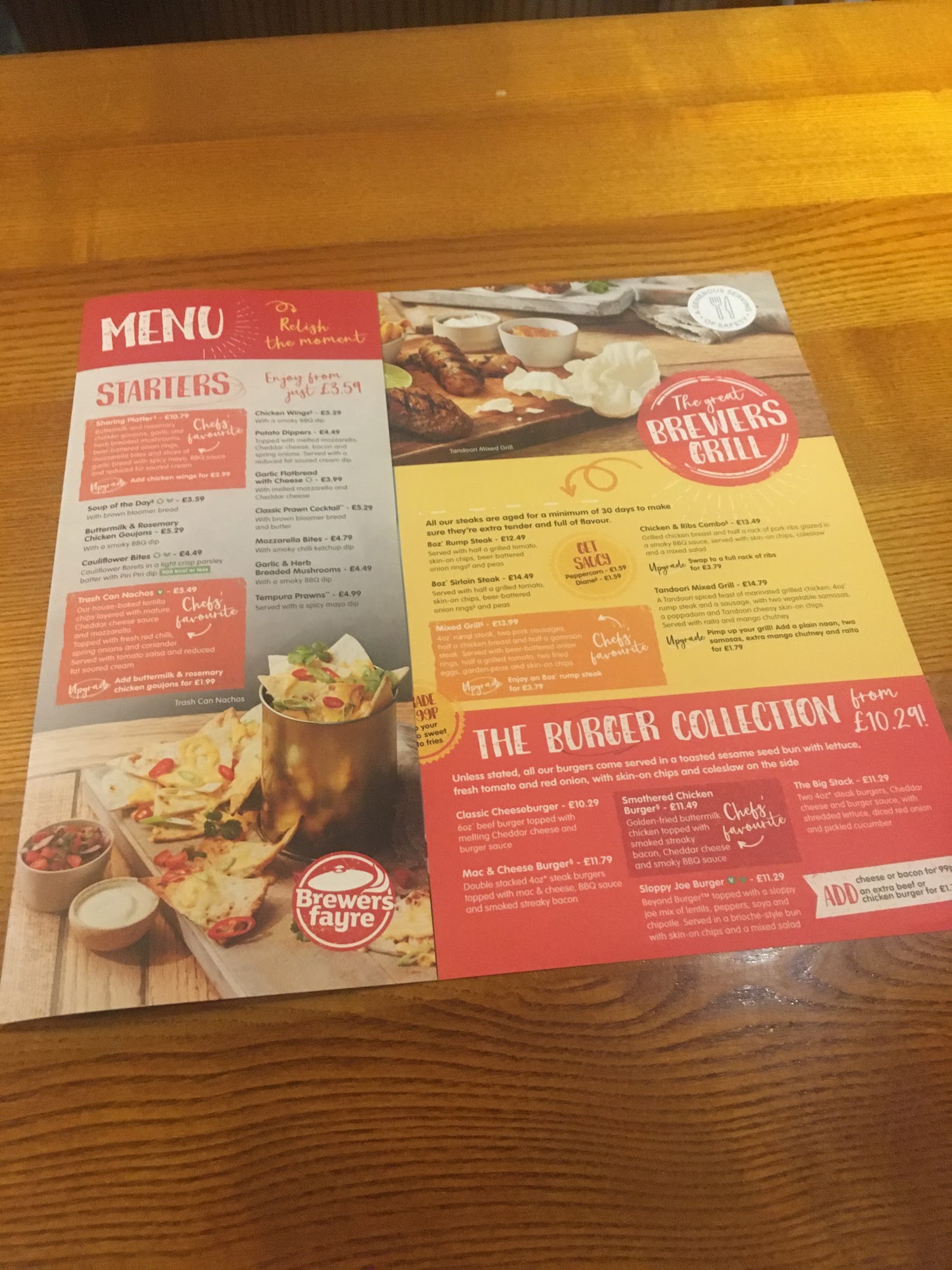 The Kincardine Way Brewers Fayre Menu