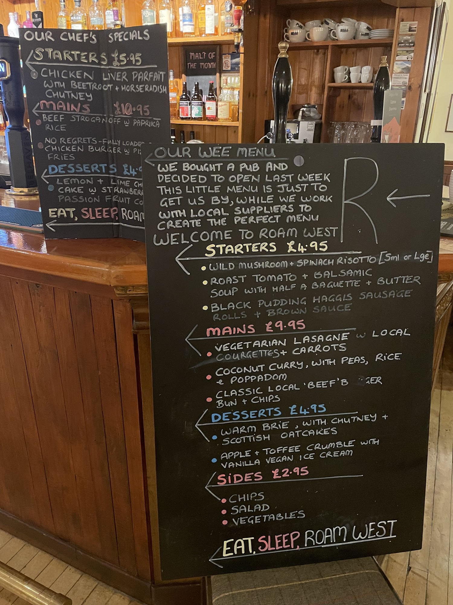 Inchree Chalets Menu