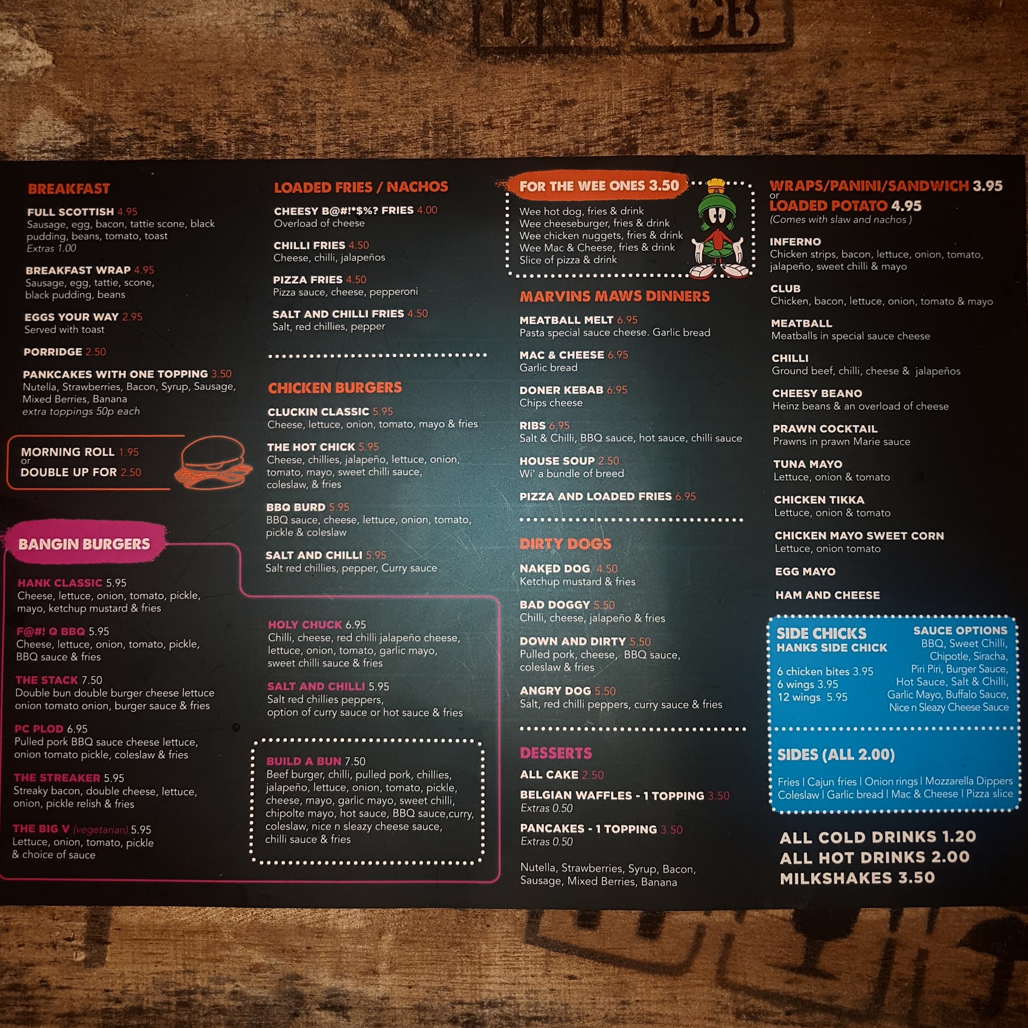 Hank Marvin Menu