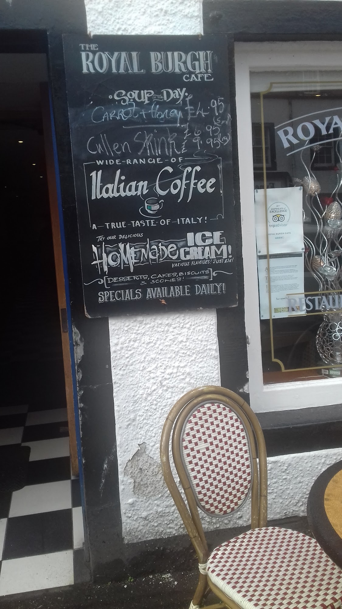 The Royal Burgh Cafe Menu