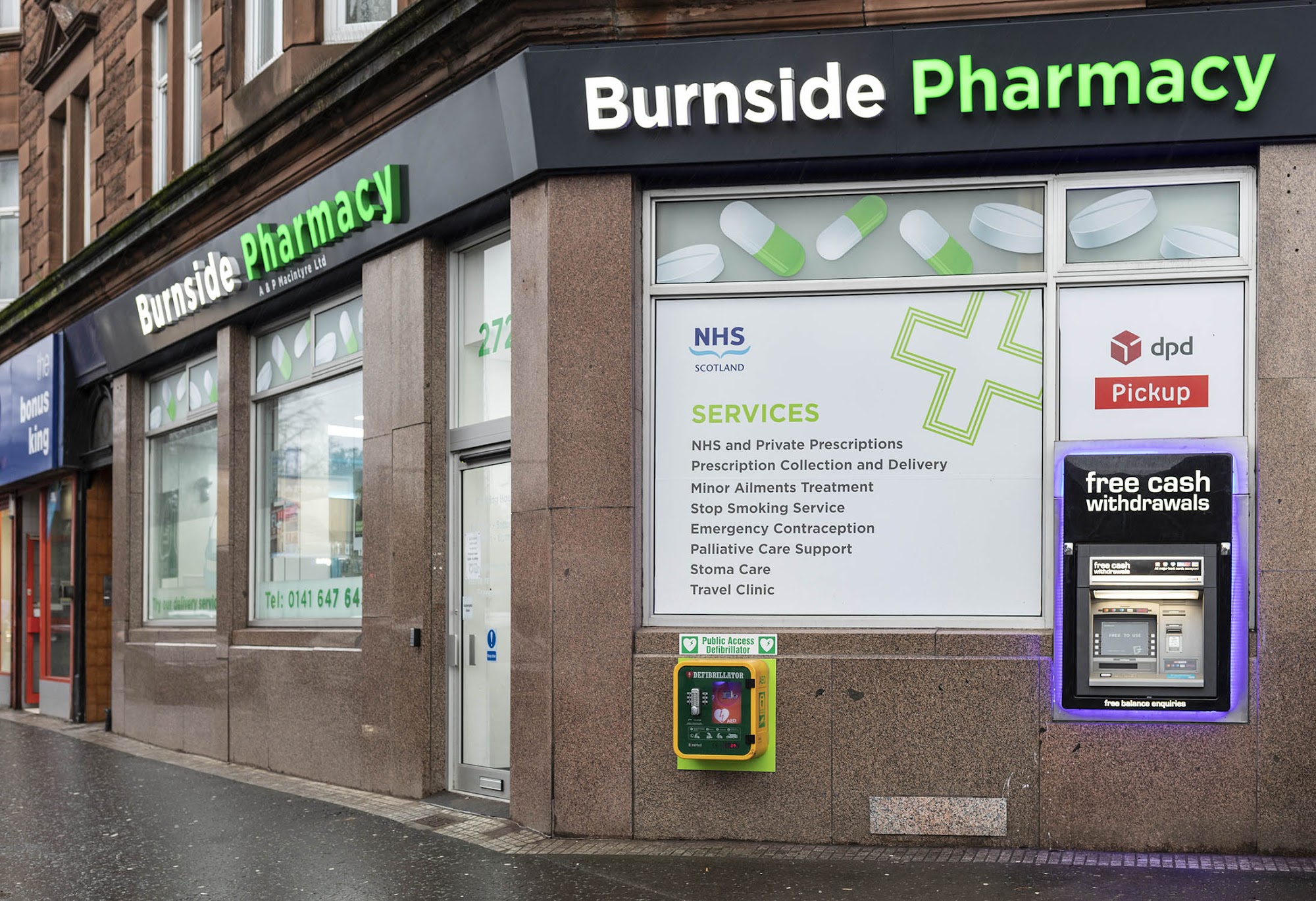 Burnside Pharmacy and Travel Clinic. DPD pickup and drop off point.