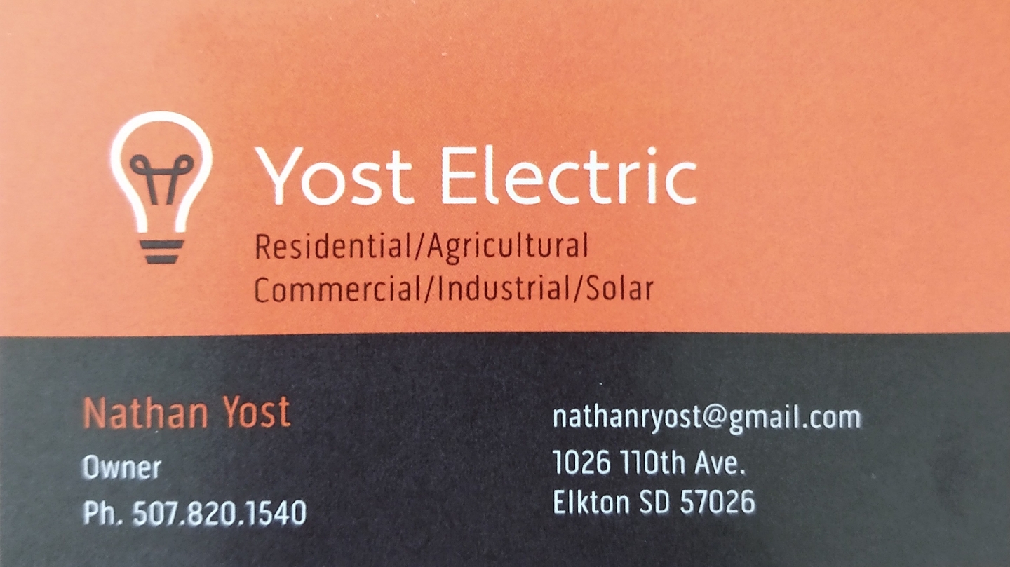 Yost Electric 1026 110th Ave E, Elkton South Dakota 57026